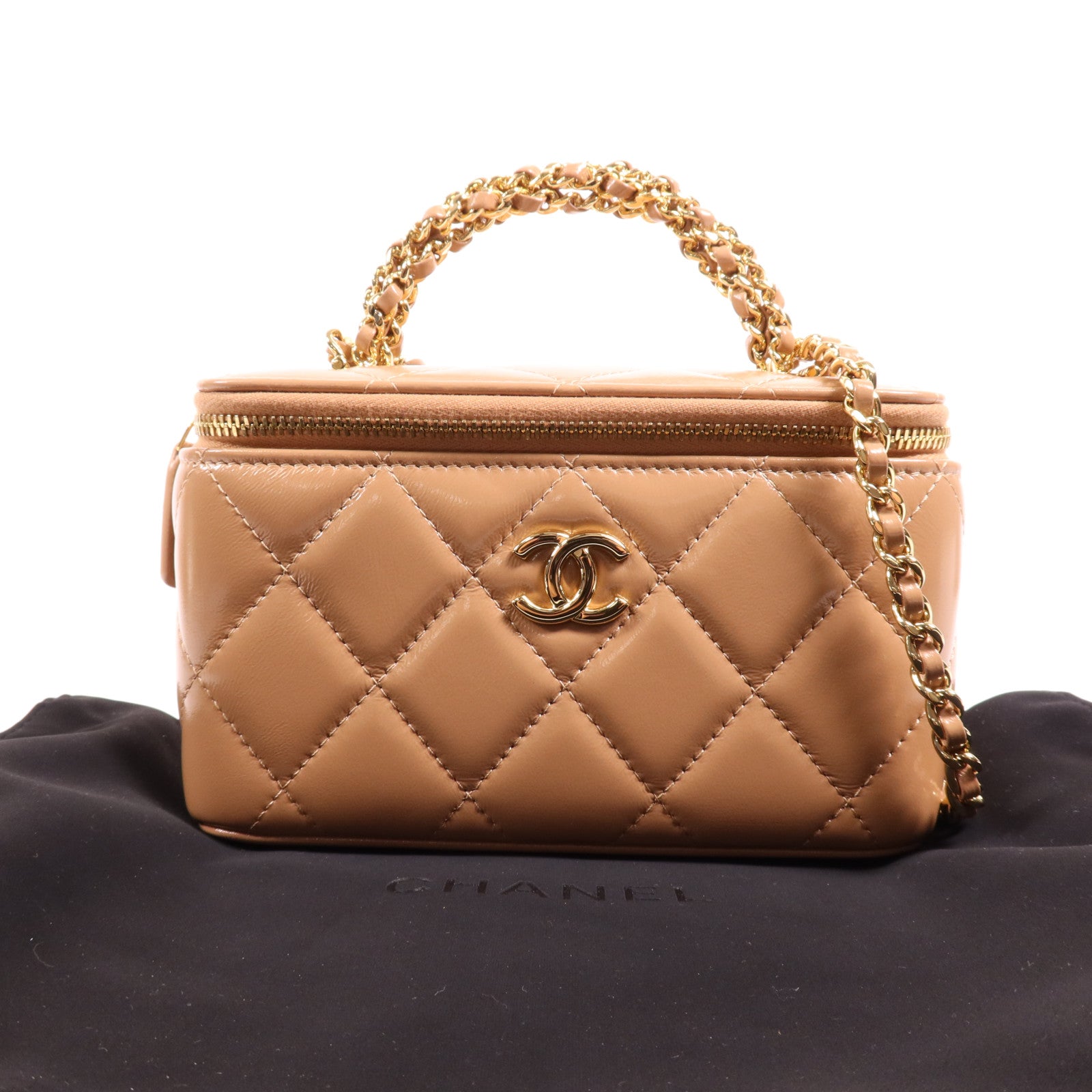 CHANEL 羊皮皮革Vanity Bag金扣手挽肩背兩用袋