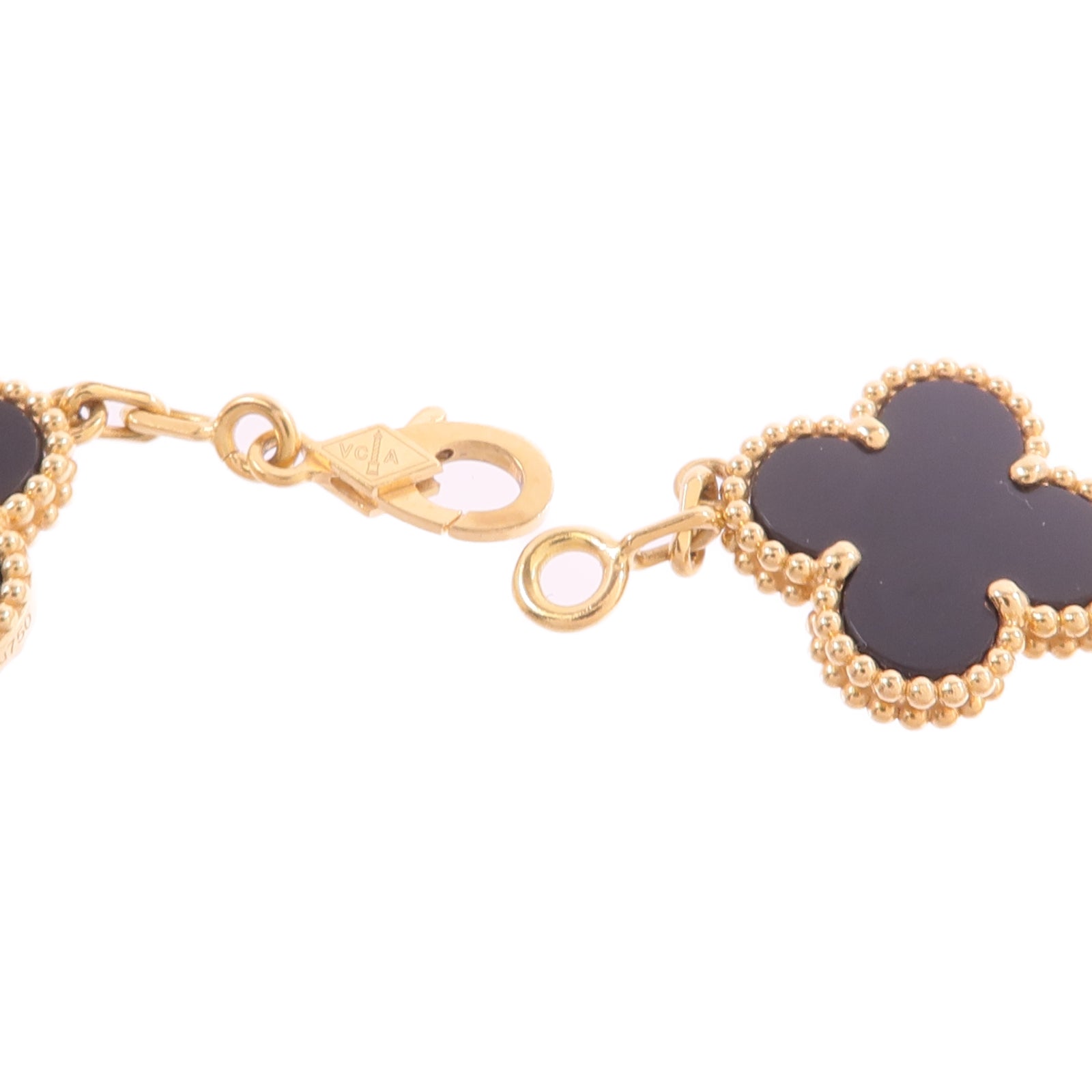 Van Cleef & Arpels 18K黃金Vintage Alhambra Bracelet 5 Motifs縞瑪瑙手鏈