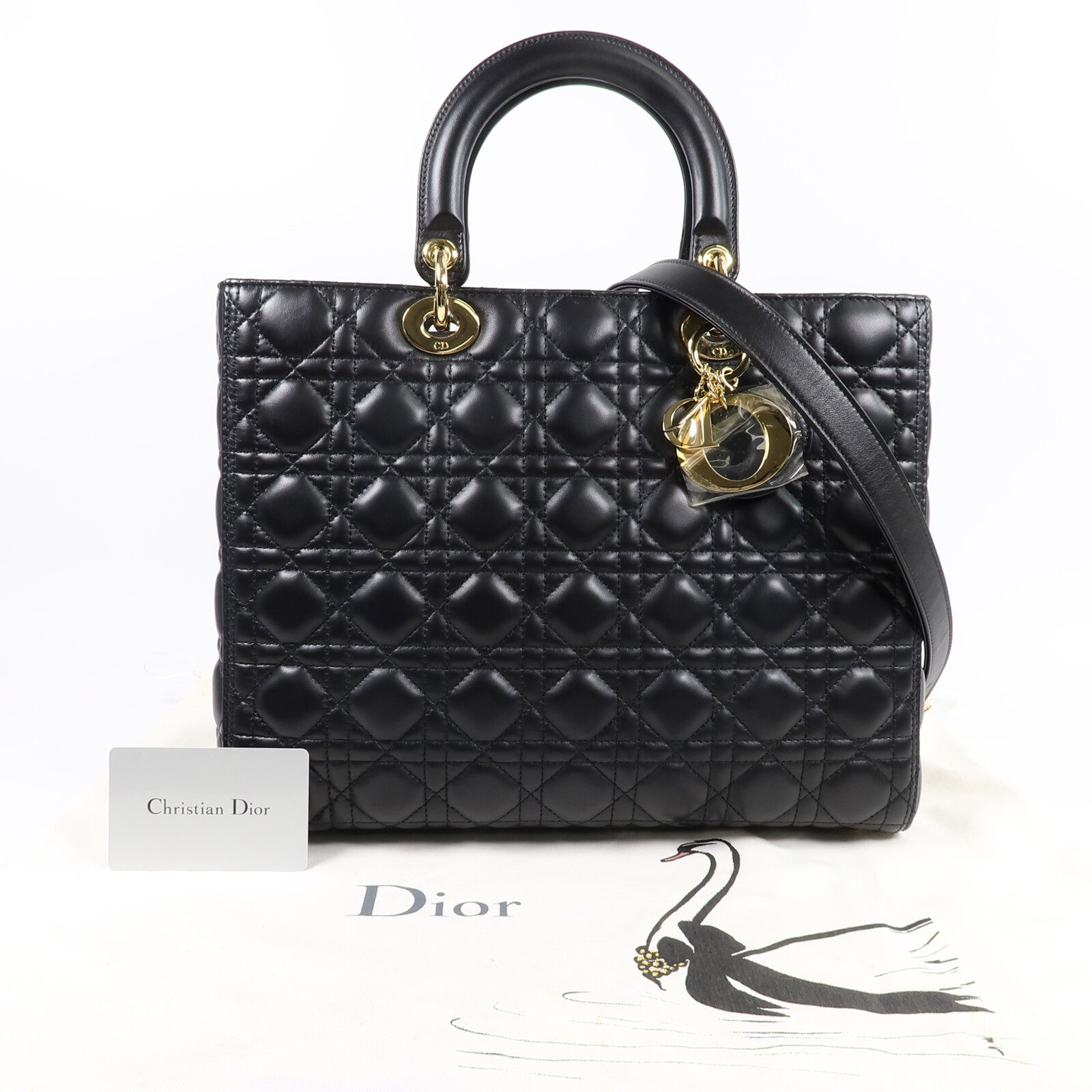 Dior 羊皮皮革Lady Dior GM手挽肩背兩用袋
