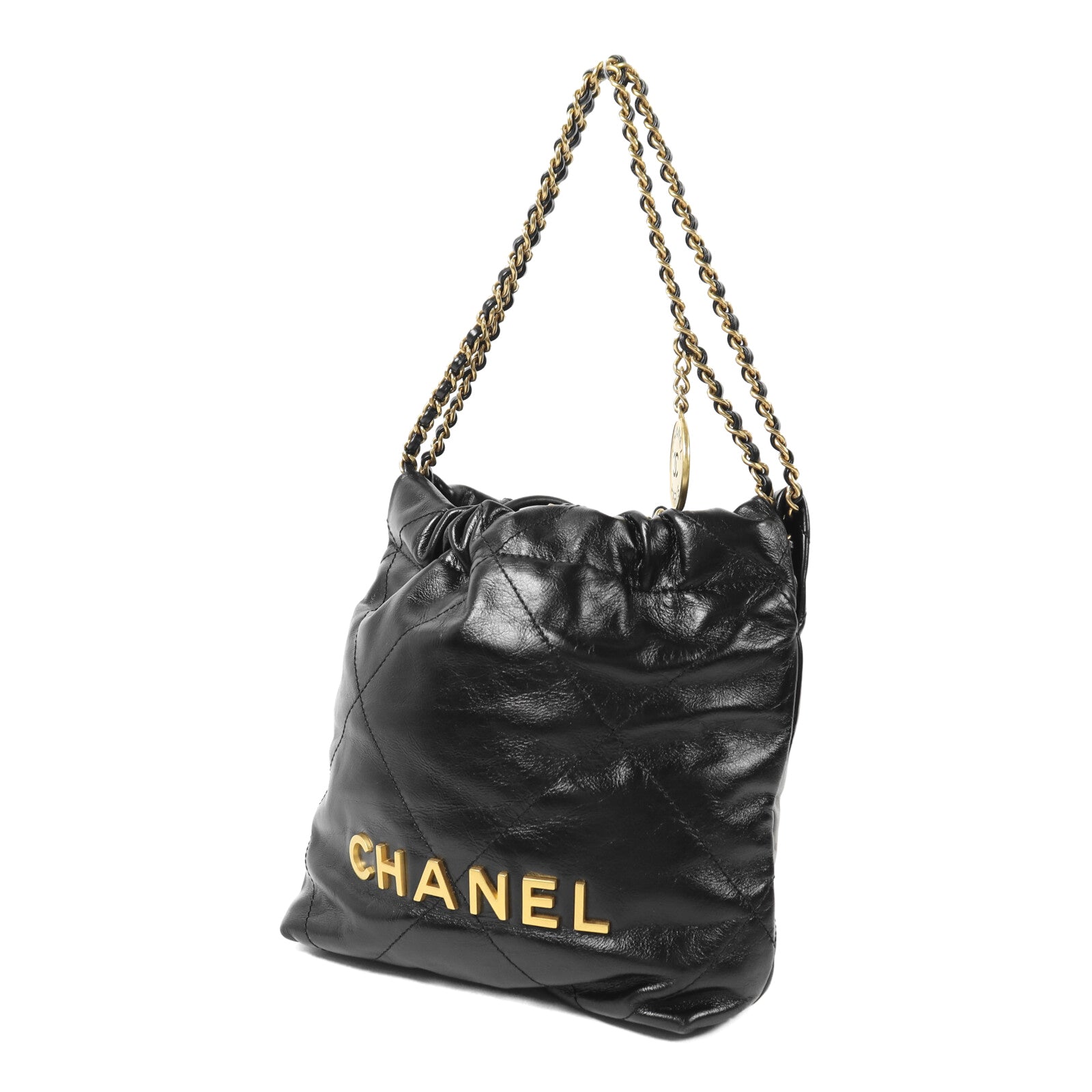 CHANEL 牛皮皮革Chanel 22 Mini金扣鏈帶肩背袋