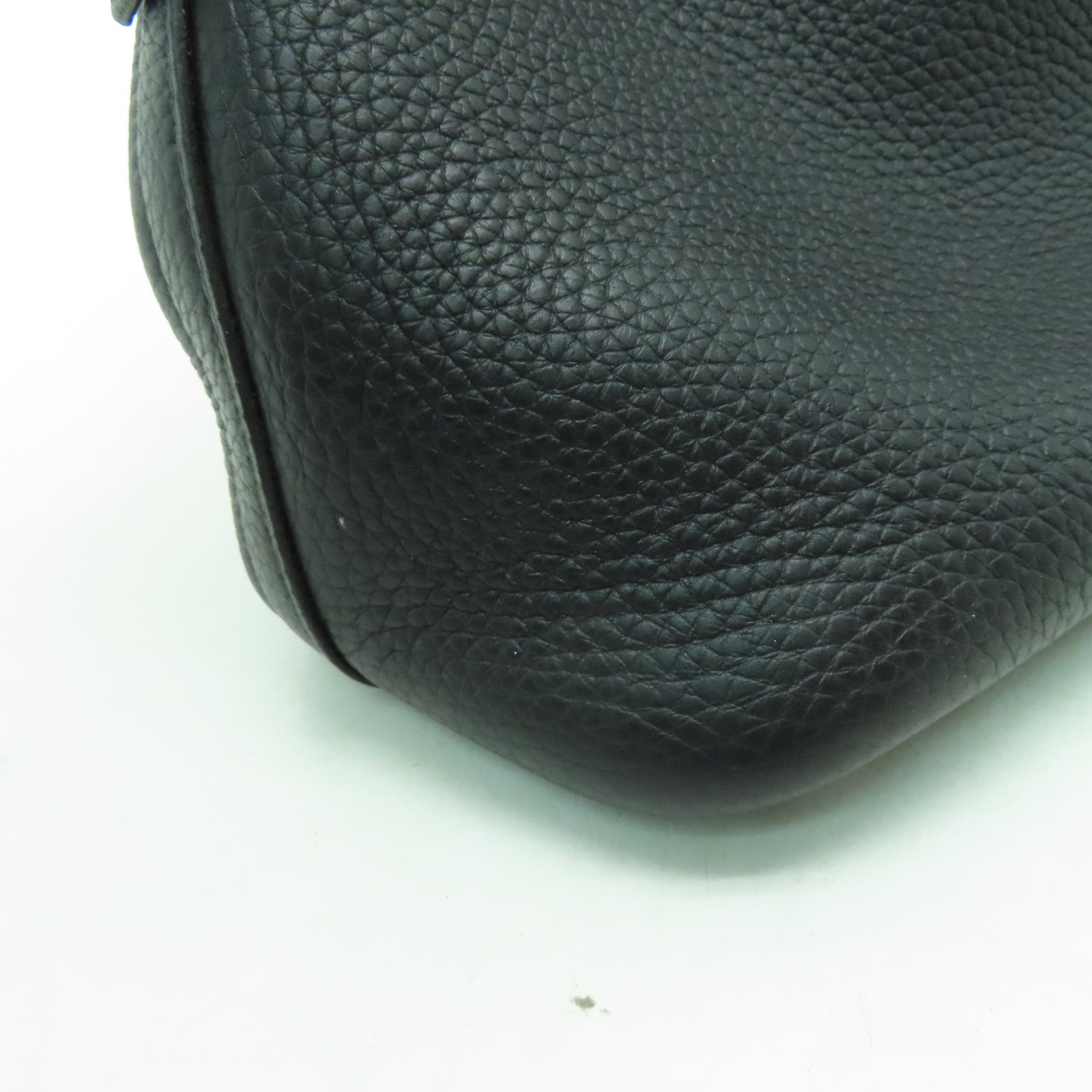 HERMES Clemence皮革Bolide 31銀扣手挽肩背兩用袋黑色
