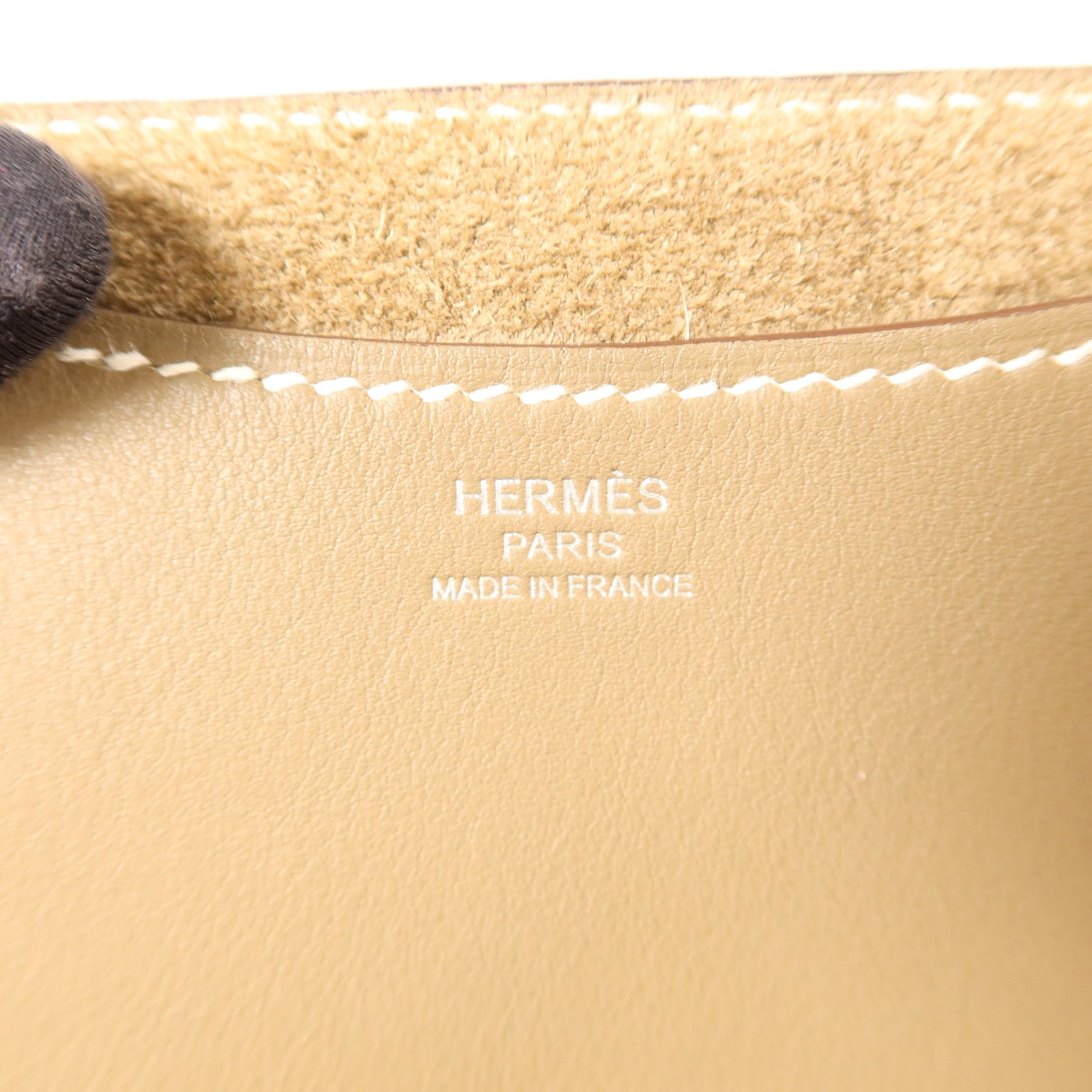 HERMES Clemence皮革In The Loop 23銀扣手挽袋Etoupe