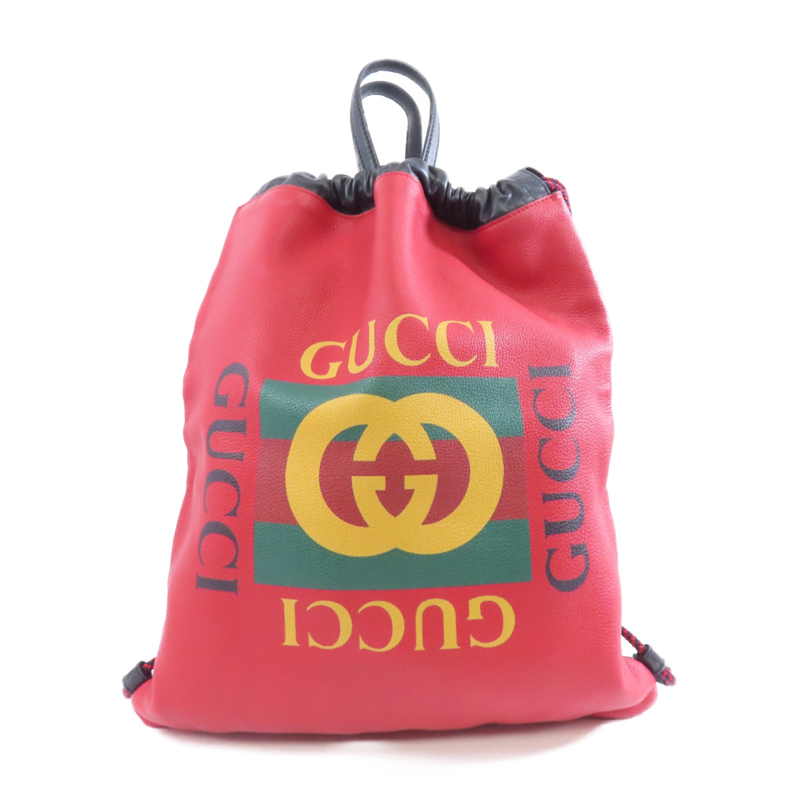 GUCCI 【激減優惠】牛皮皮革Backpack背包紅色