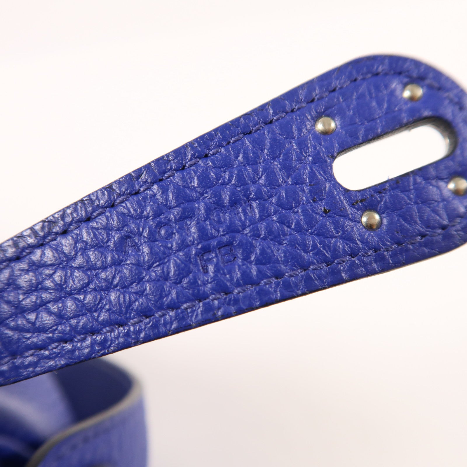 HERMES Clemence皮革Lindy 26手挽肩背兩用袋銀扣Bleu Electric