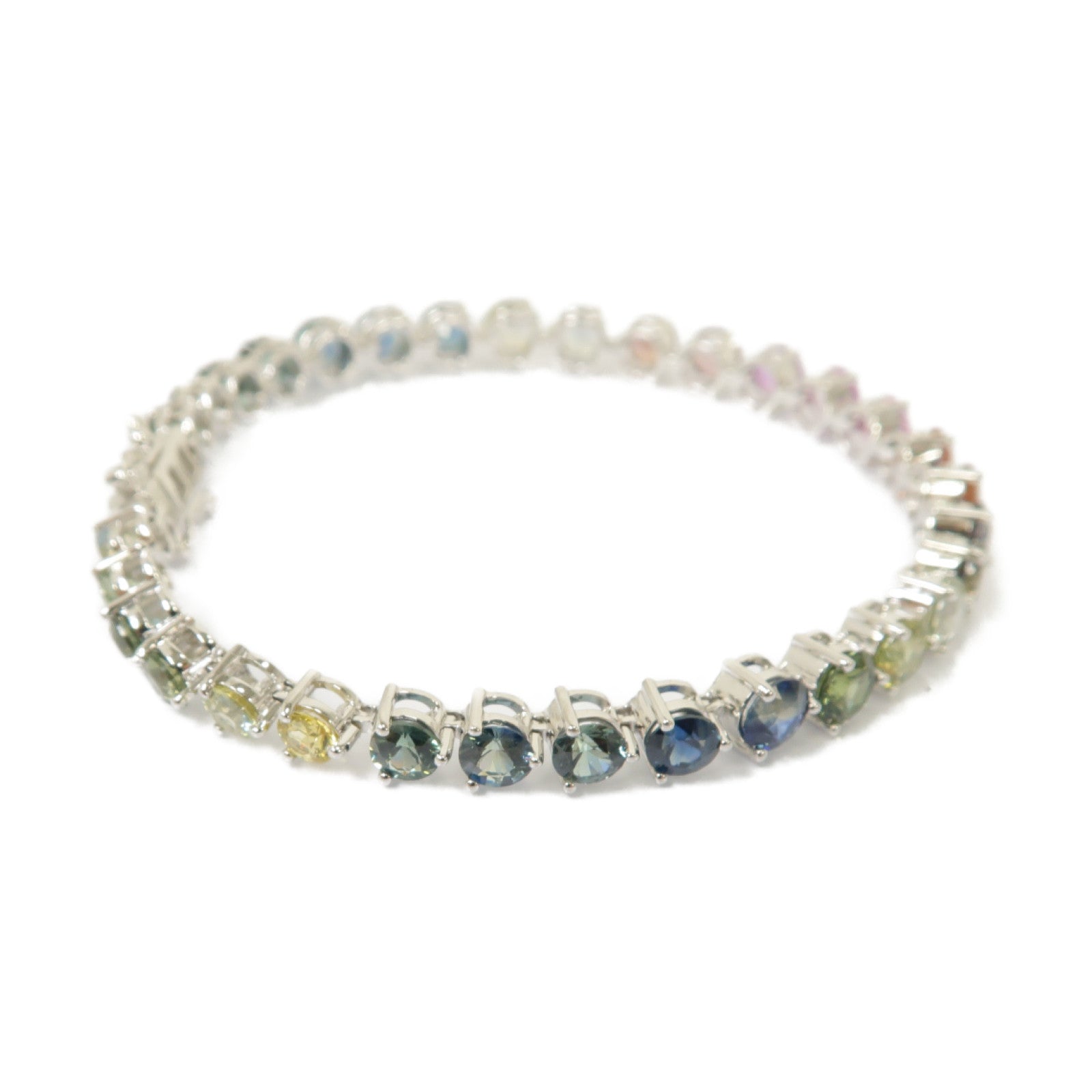 JEWELRY 18K白金Multi Sapphire Bracelet 11.78ct彩色藍寶石手鏈