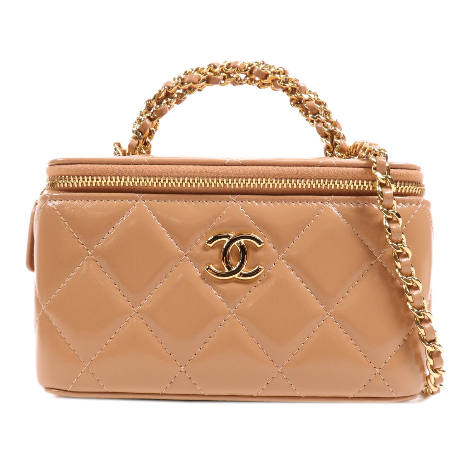 CHANEL 羊皮皮革Vanity Bag金扣手挽肩背兩用袋