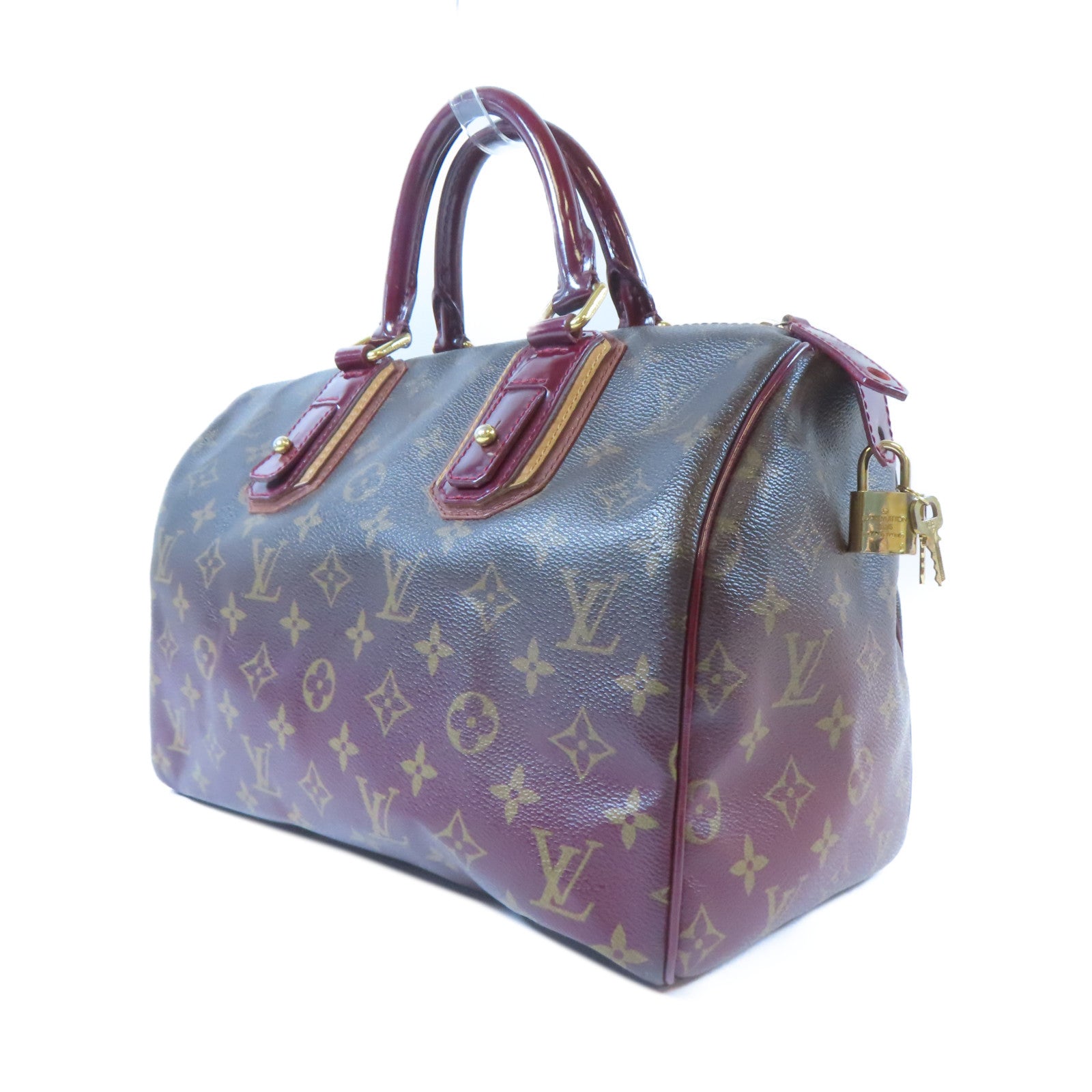 LOUIS VUITTON **【激減優惠】Monogram Mirage Speedy 30金扣手挽袋啡色/紅色