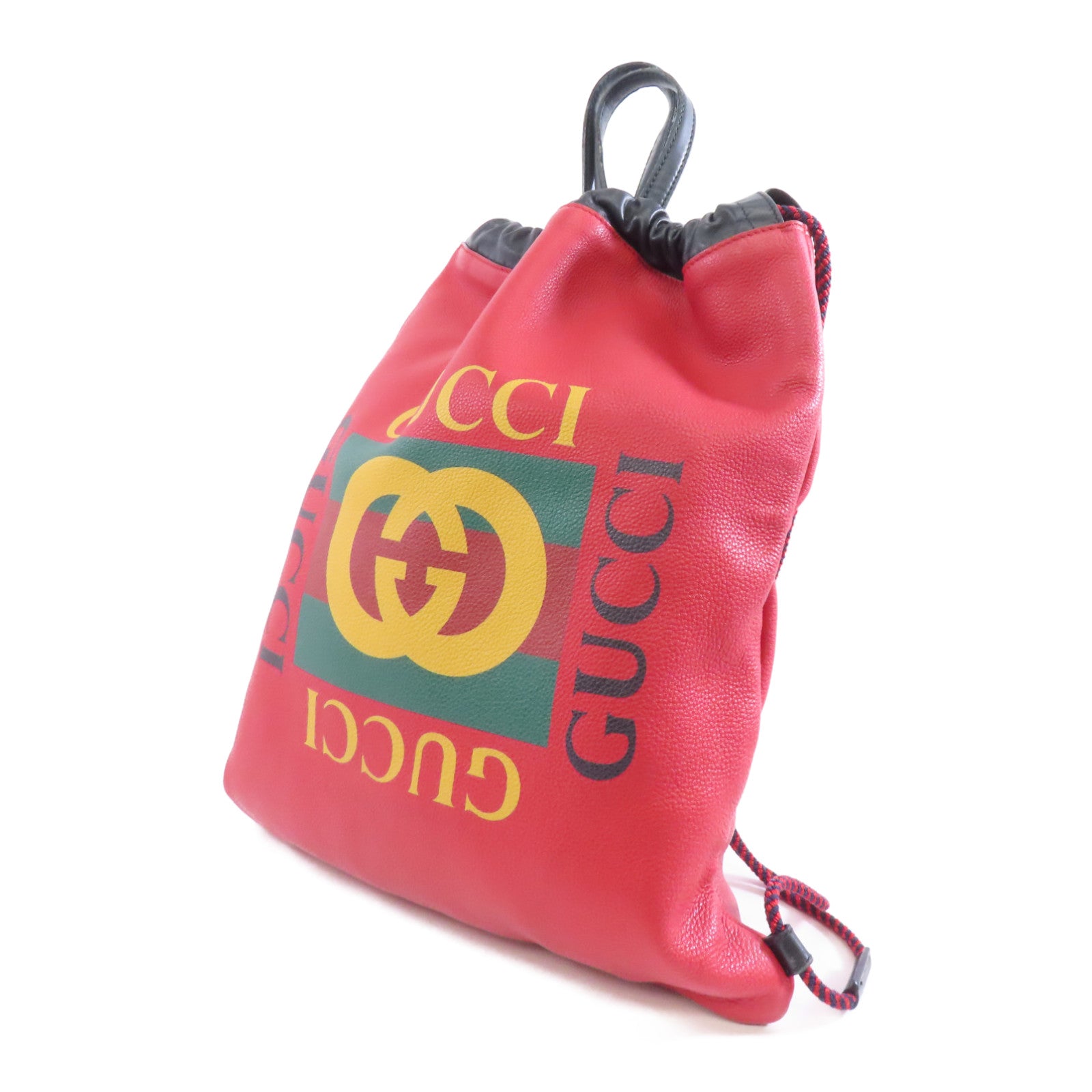 GUCCI 【激減優惠】牛皮皮革Backpack背包紅色