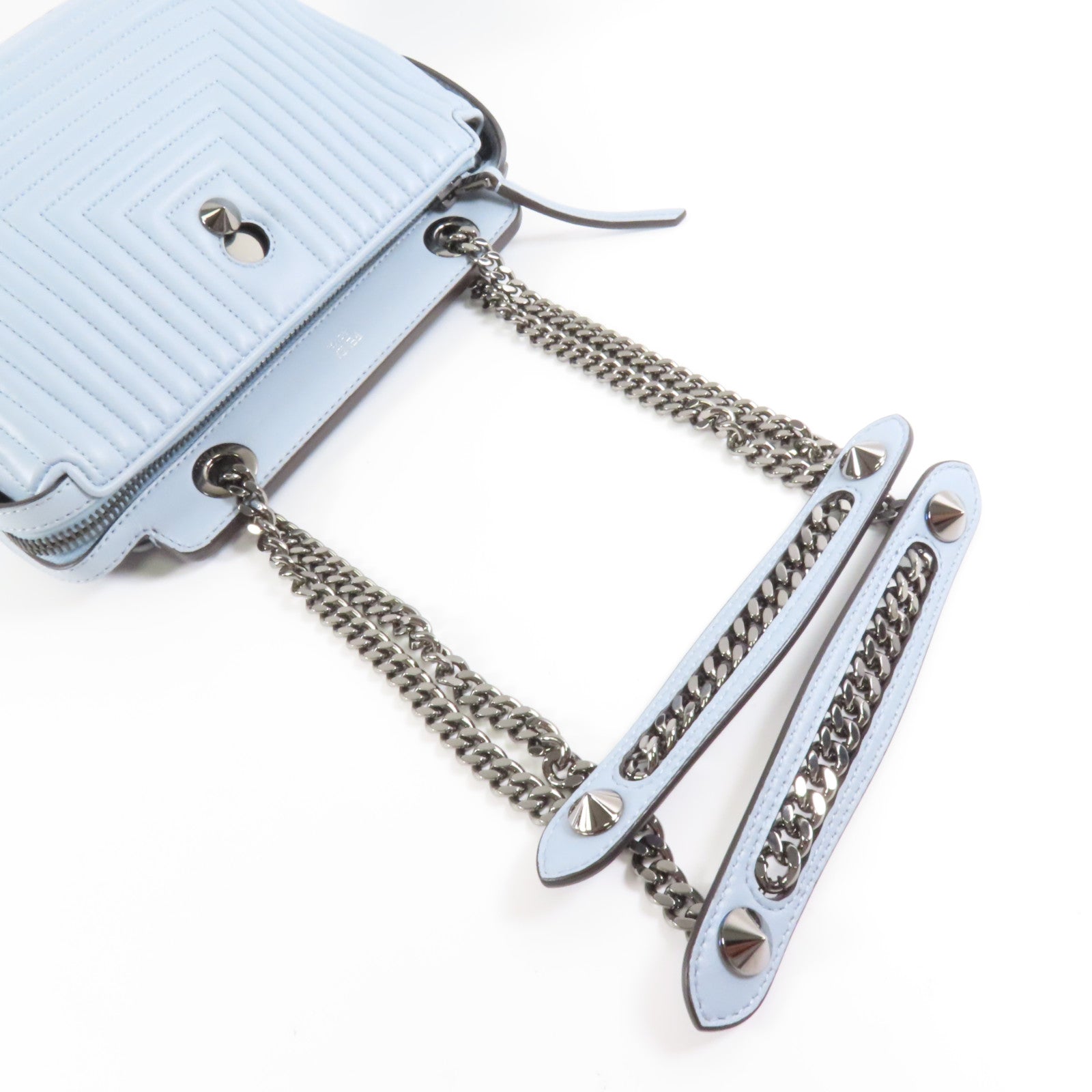 FENDI 皮革Dotcom鏈帶肩背袋