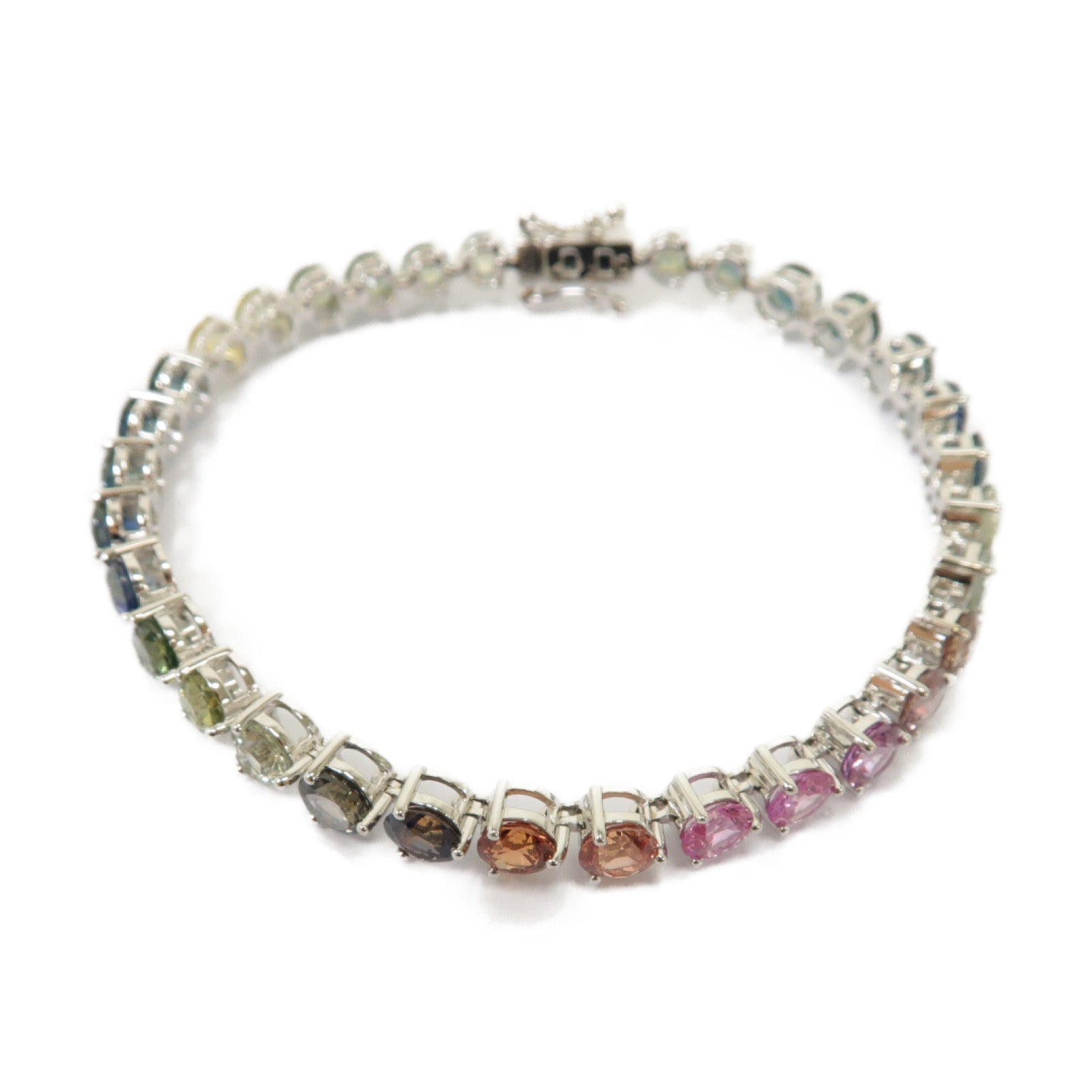 JEWELRY 18K白金Multi Sapphire Bracelet 11.78ct彩色藍寶石手鏈