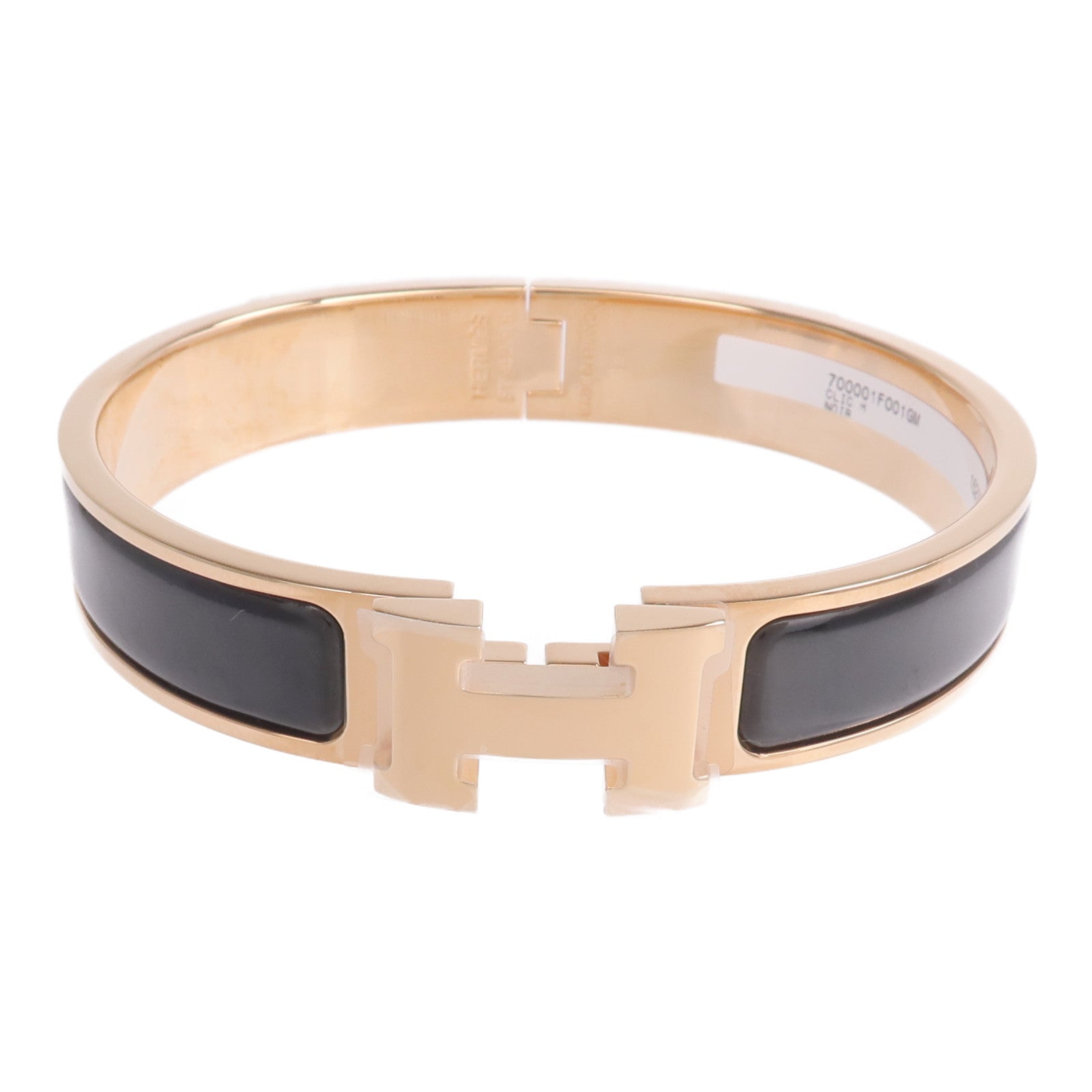 HERMES 金屬/琺瑯Clic H Bracelet手鐲Noir