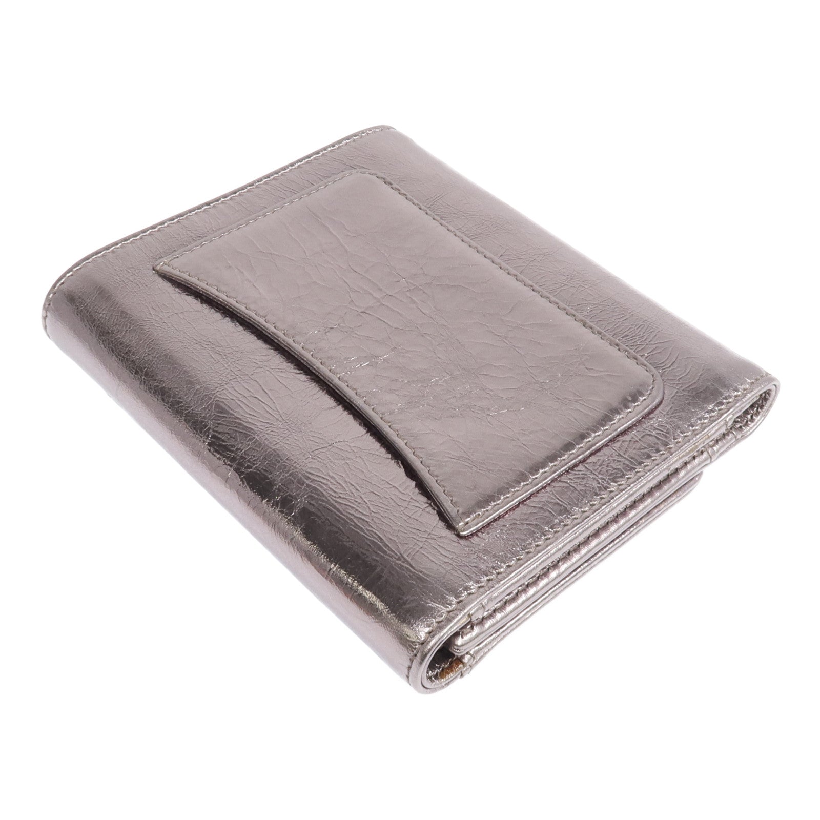 CHANEL 牛皮皮革Fold Wallet銀扣錢包