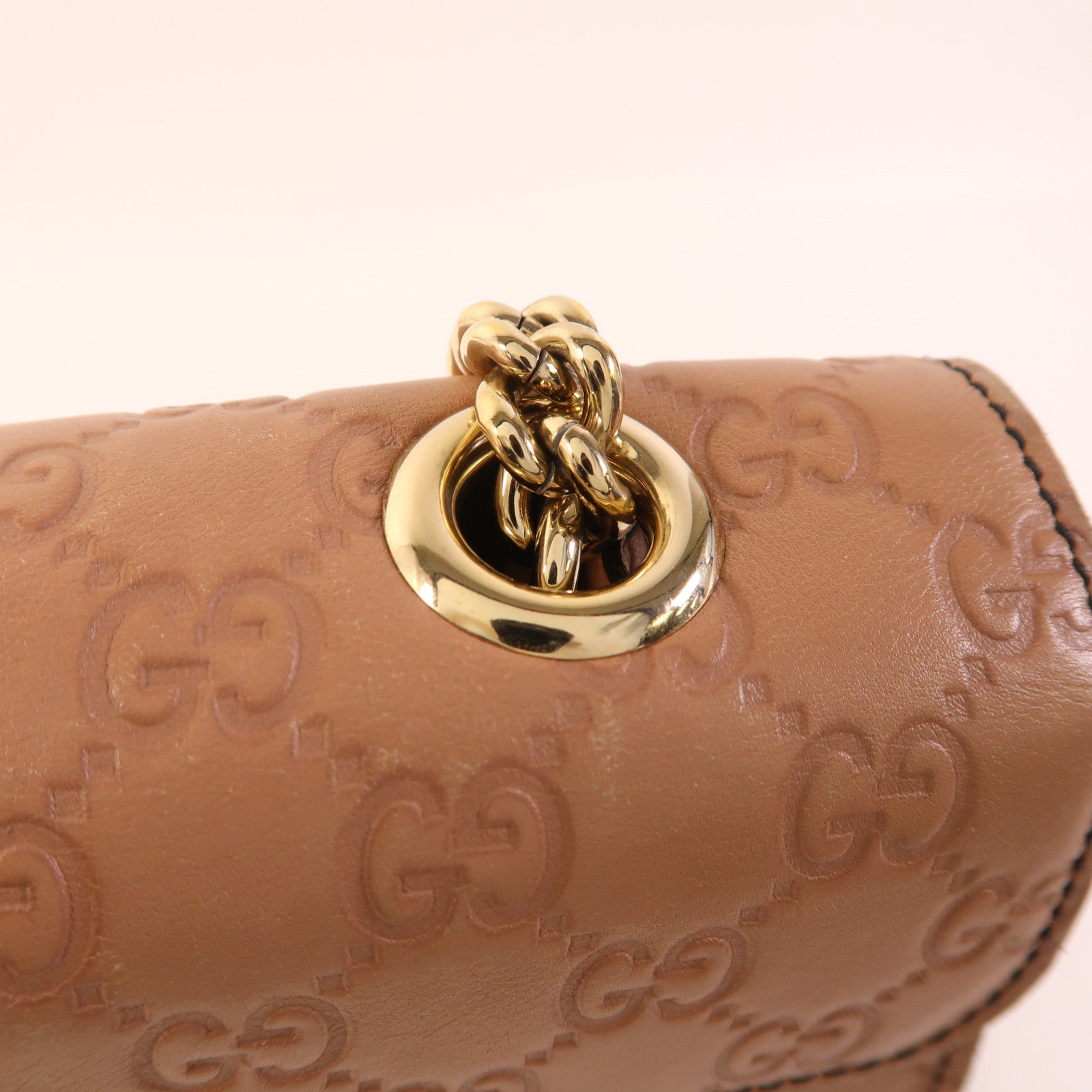 GUCCI 牛皮皮革Horsebit Shoulder Bag金扣鏈帶肩背袋