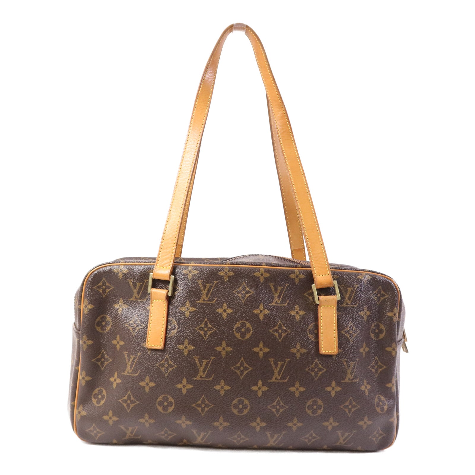 LOUIS VUITTON Monogram Cite GM金扣肩背袋棕色