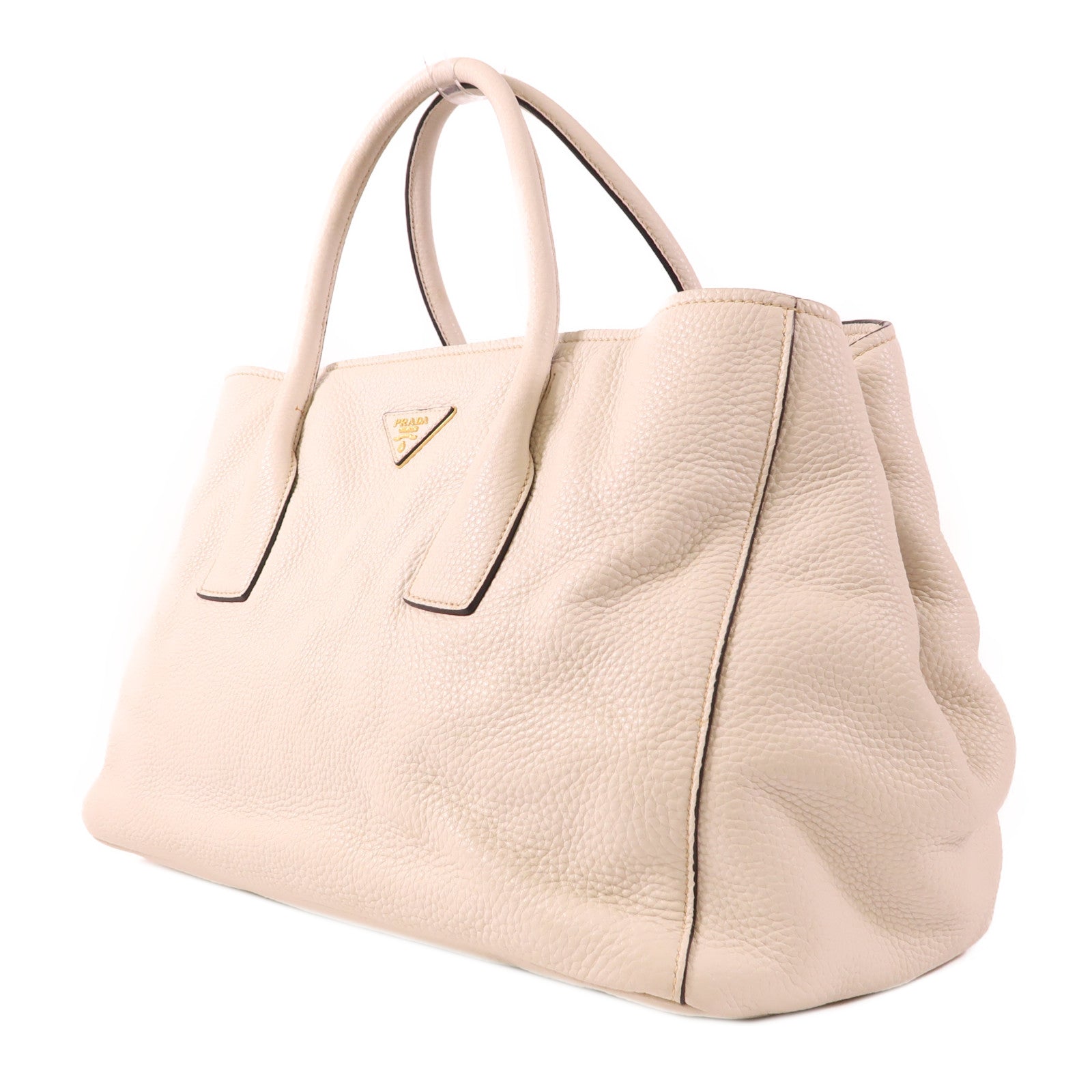 PRADA 牛皮皮革Tote Bag金扣手挽肩背兩用袋