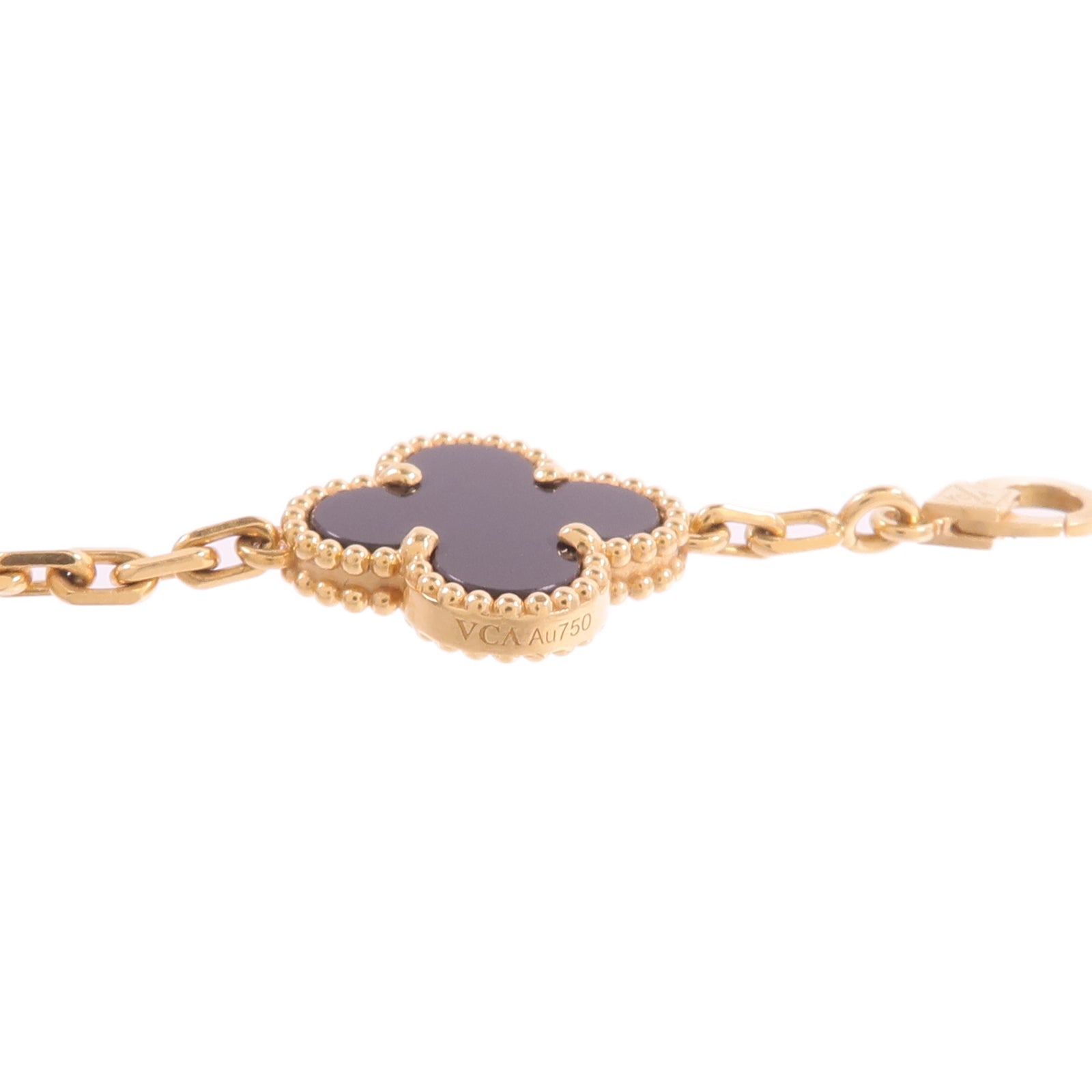 Van Cleef & Arpels 18K黃金Vintage Alhambra Bracelet 5 Motifs縞瑪瑙手鏈
