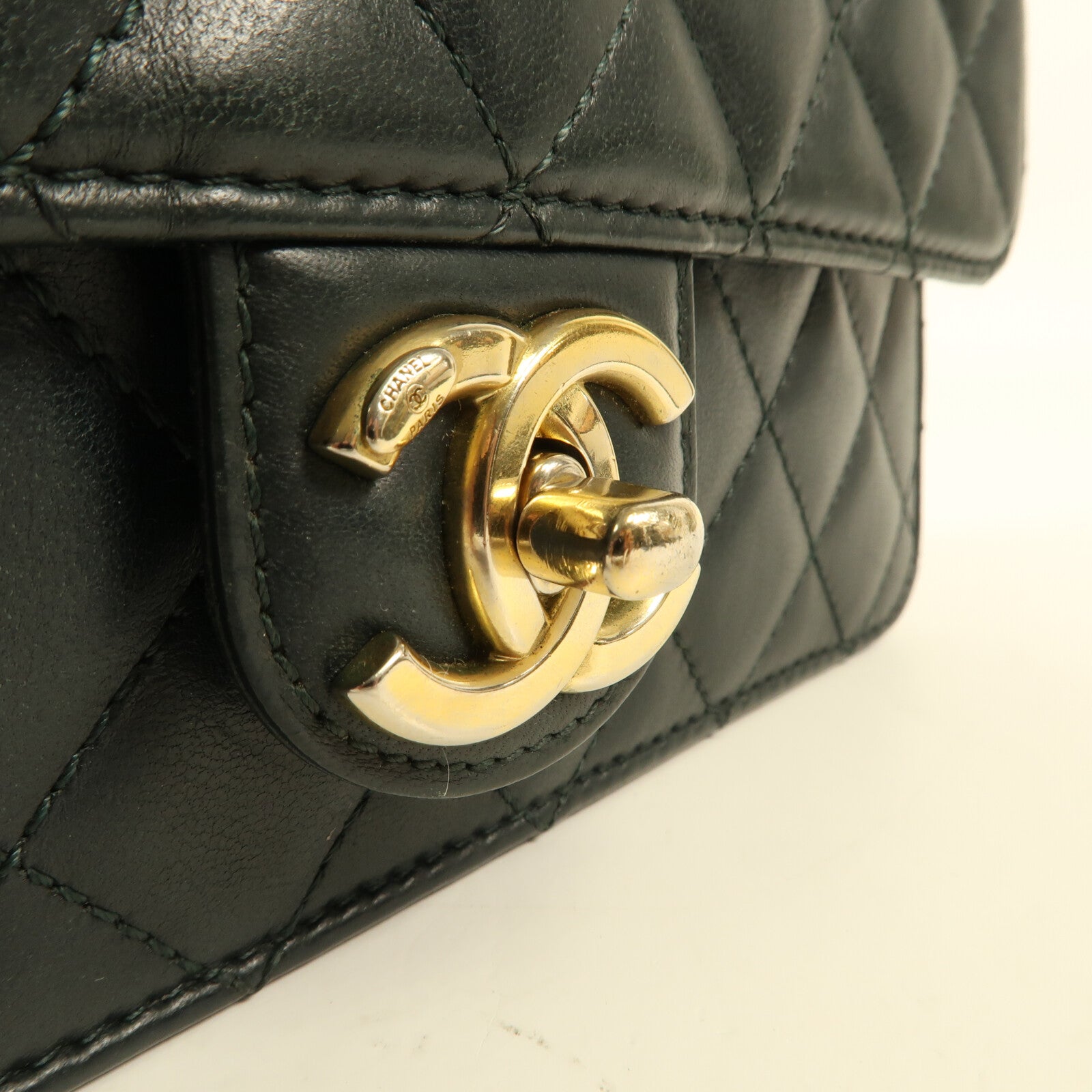 CHANEL 牛皮皮革Chain Shoulder Bag金扣鏈帶肩背袋