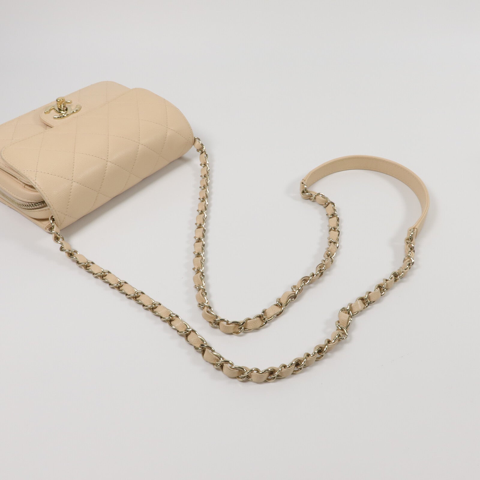 CHANEL 牛皮皮革Mini Flap Bag鏈帶肩背袋