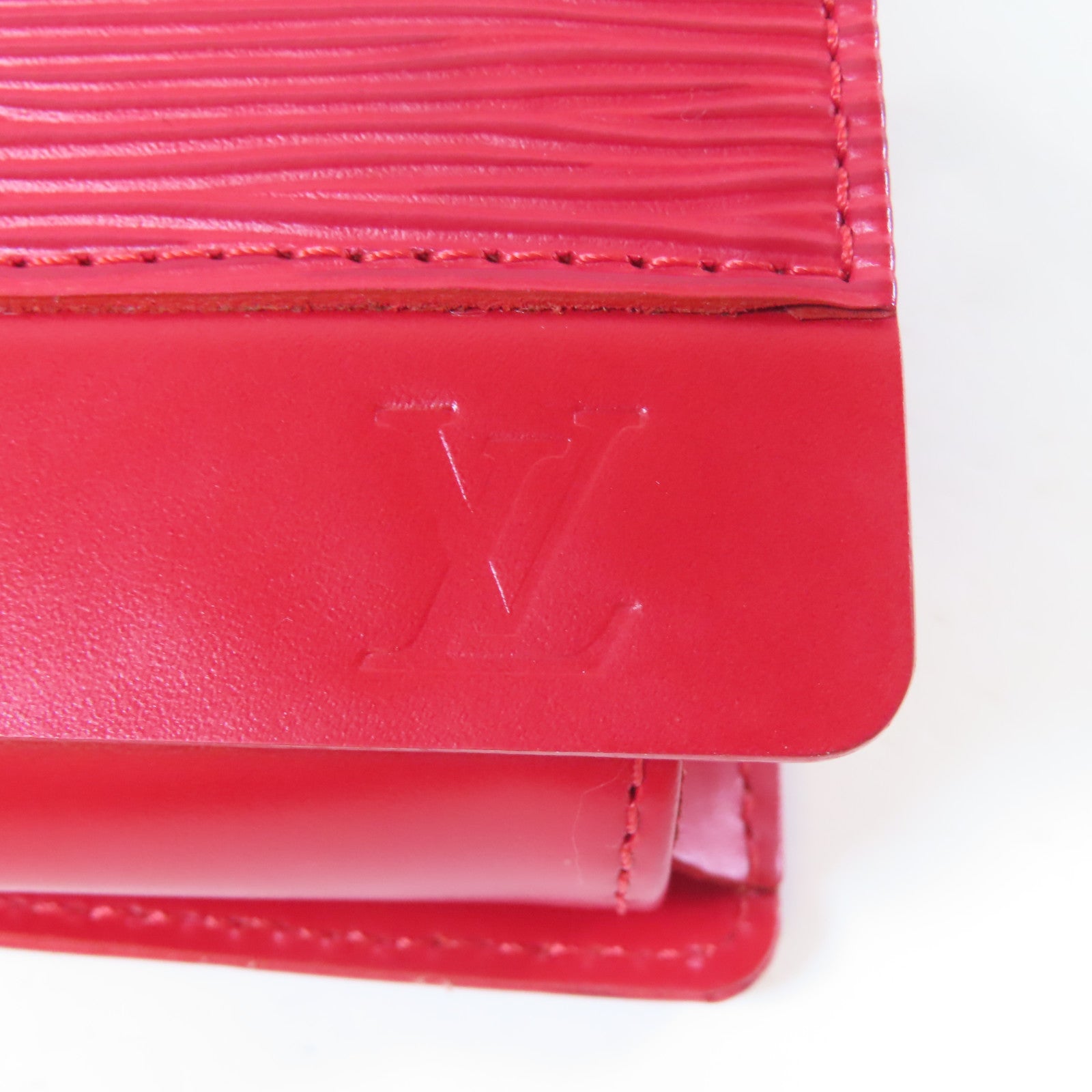 LOUIS VUITTON Epi Honfleur Clutch Bag金扣肩背袋紅色