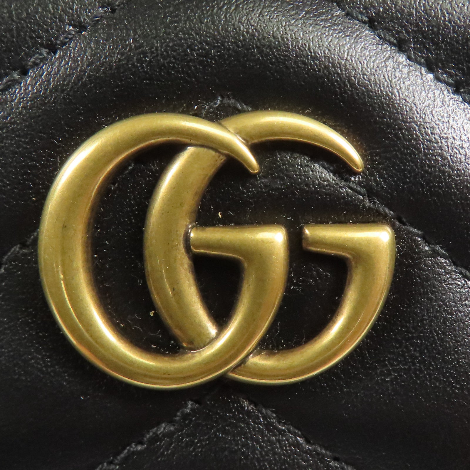 GUCCI 牛皮皮革GG Marmont金扣鏈帶肩背袋