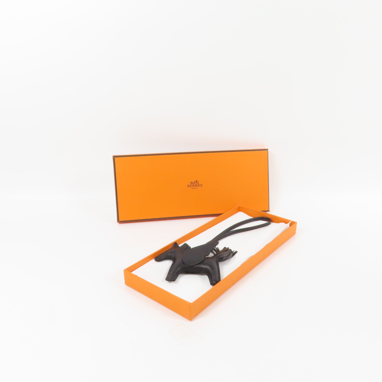 HERMES Swift/Milo皮革Rodeo Pegase PM掛飾Noir