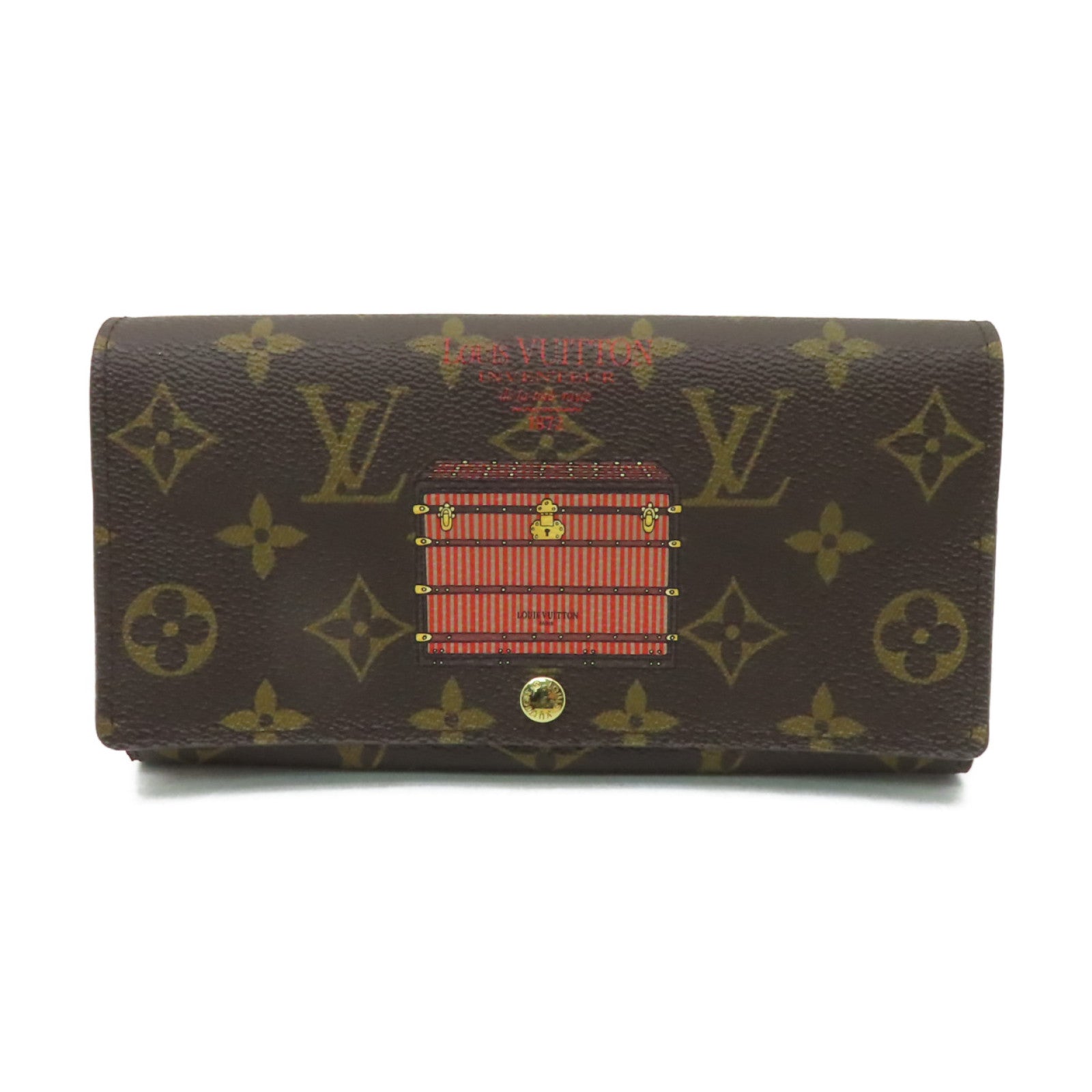 LOUIS VUITTON 【激減優惠】Monogram Portefeuille Sarah Trunk Motti Zip金扣長錢包棕色