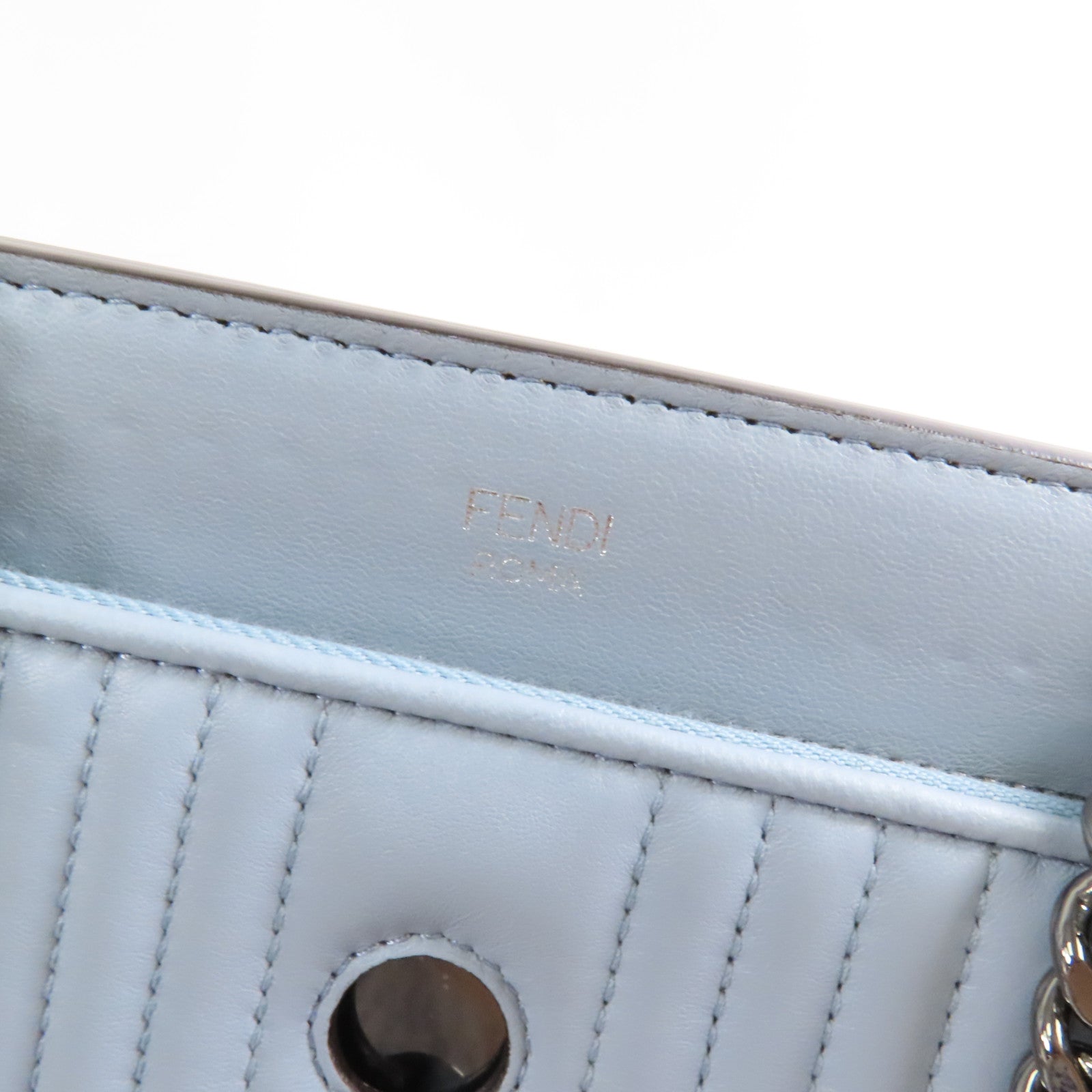 FENDI 皮革Dotcom鏈帶肩背袋