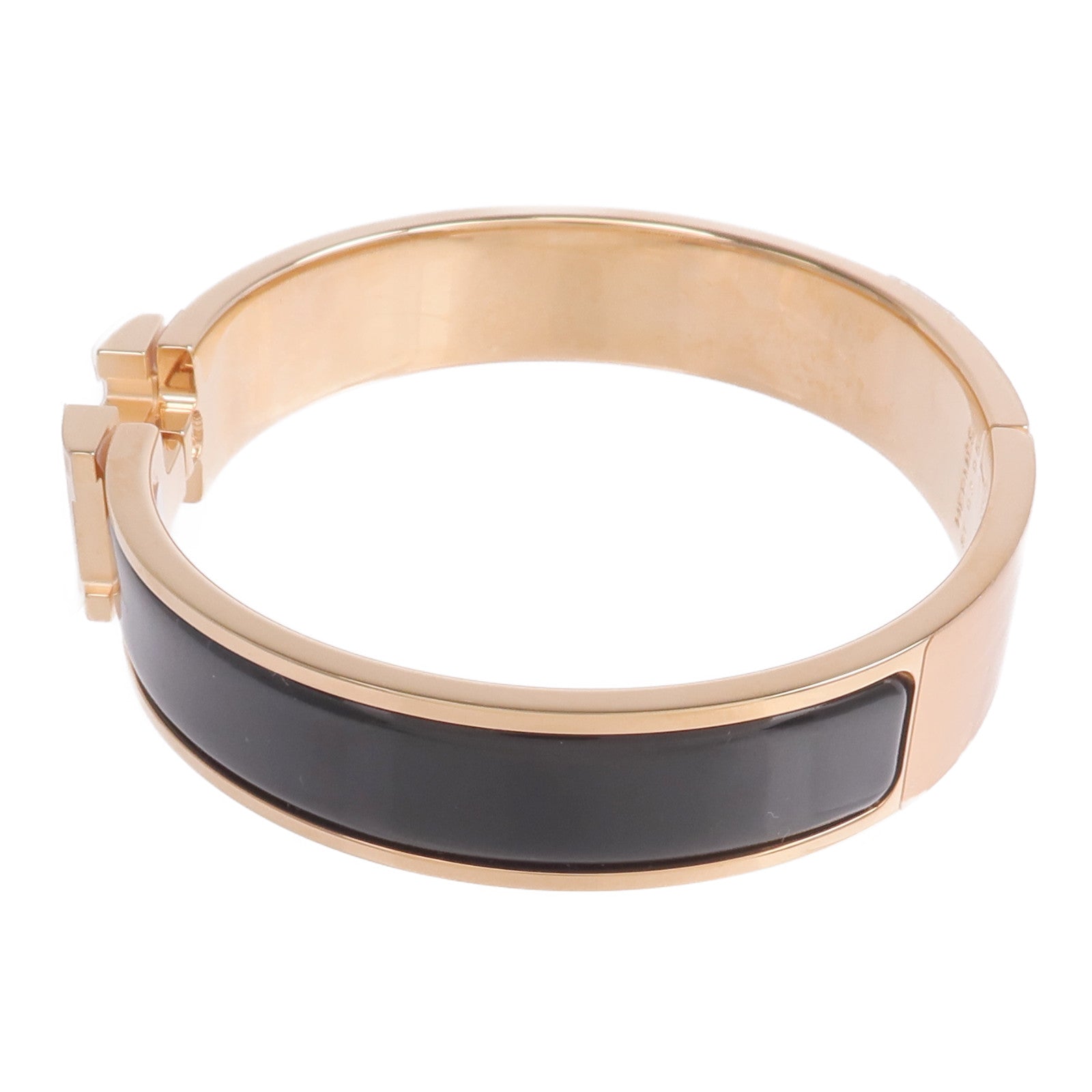HERMES 金屬/琺瑯Clic H Bracelet手鐲Noir