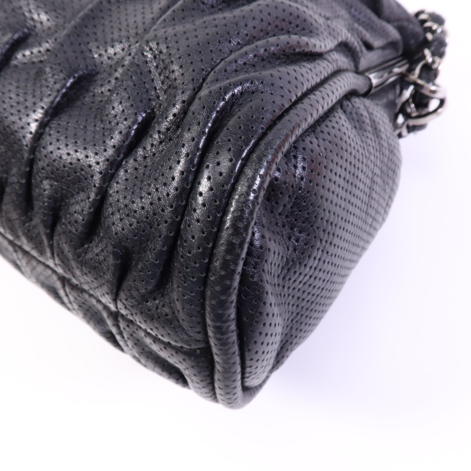 CHANEL 牛皮皮革Chain Shoulder Bag銀扣鏈帶肩背袋