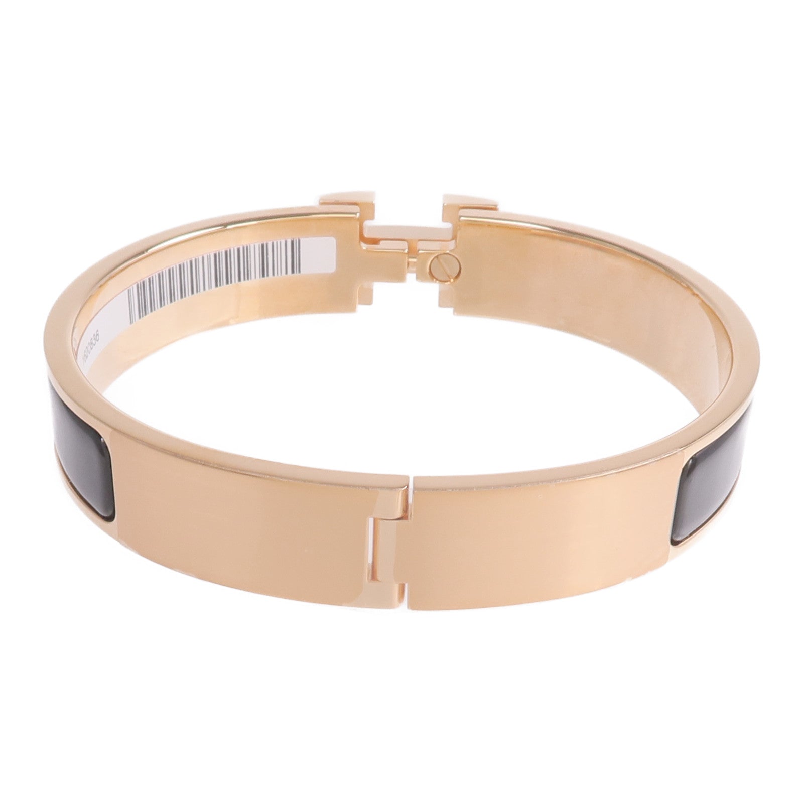 HERMES 金屬/琺瑯Clic H Bracelet手鐲Noir