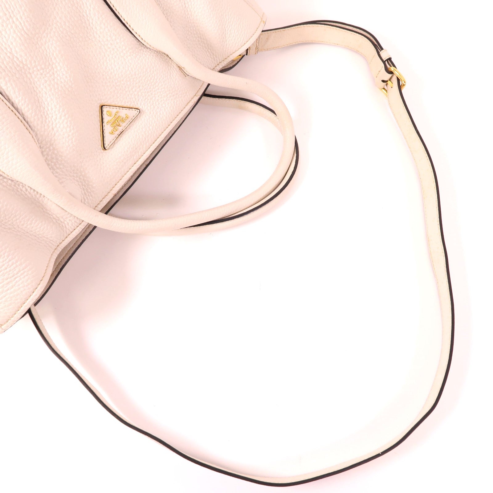 PRADA 牛皮皮革Tote Bag金扣手挽肩背兩用袋