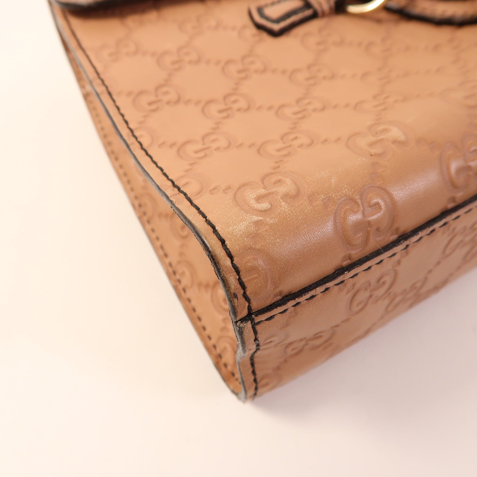 GUCCI 牛皮皮革Horsebit Shoulder Bag金扣鏈帶肩背袋