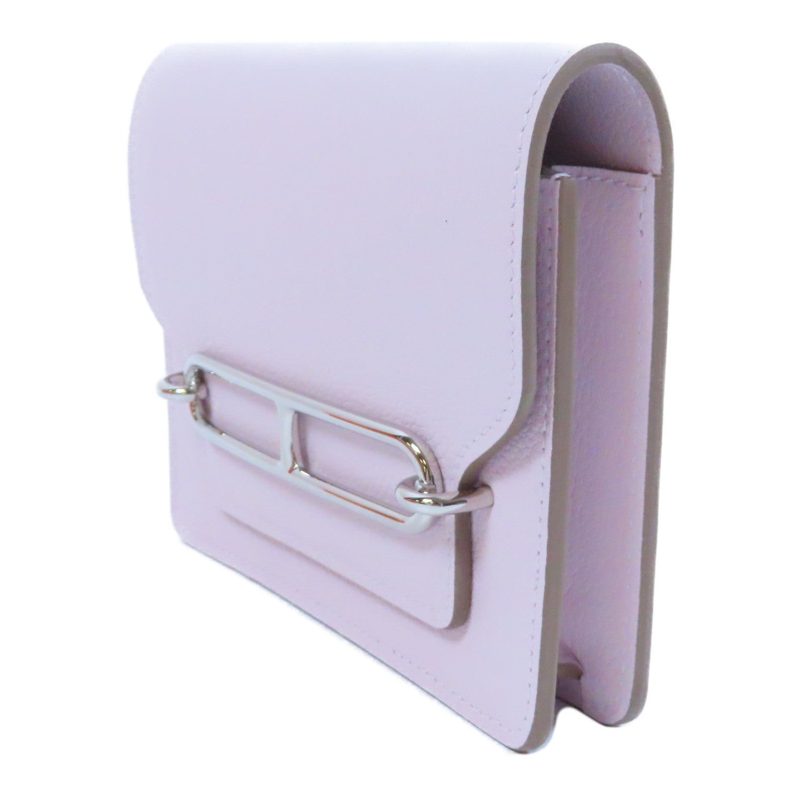 HERMES **【激減優惠】Evercolor皮革Roulis Slim銀扣錢包Mauve Sylvestre錦葵紫色