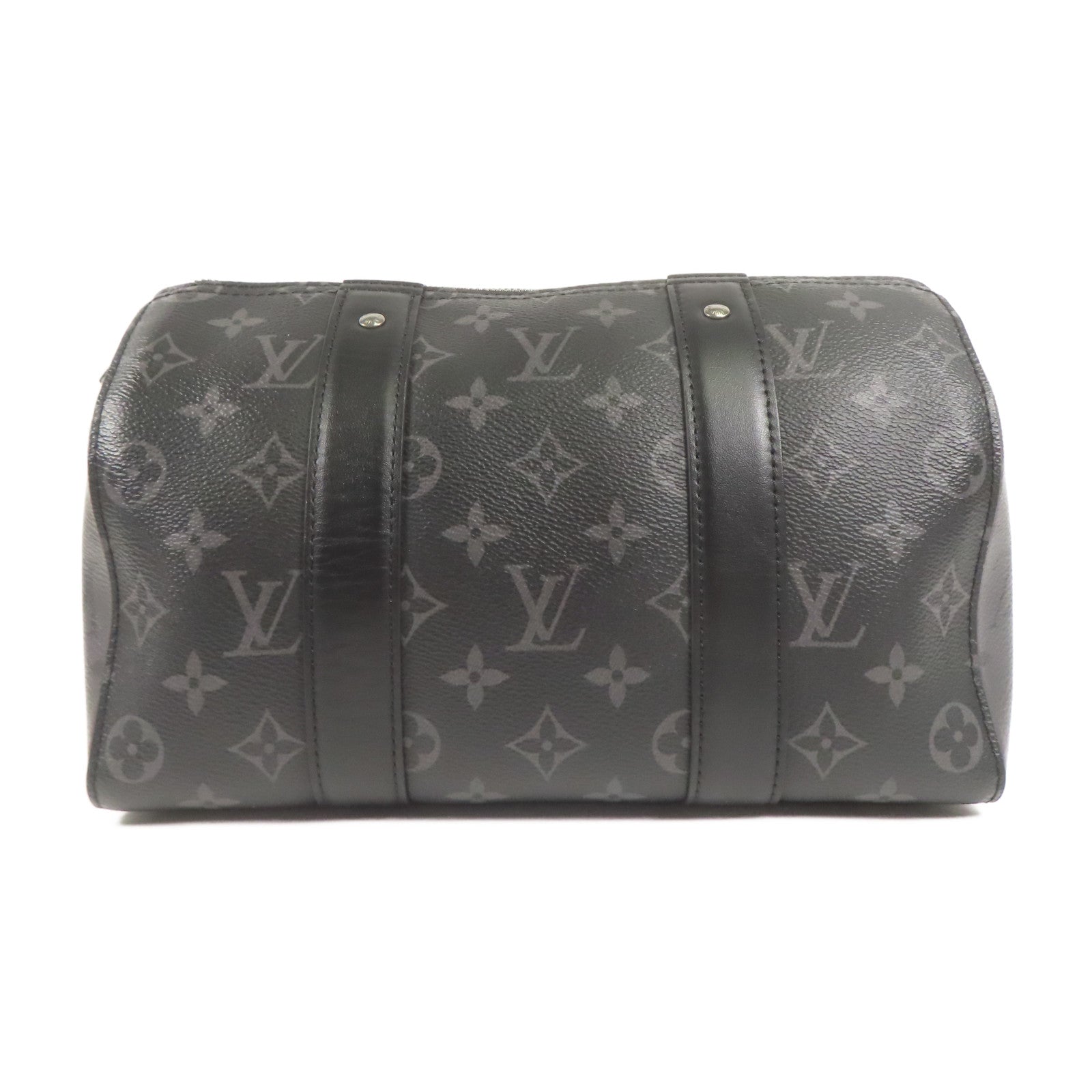 LOUIS VUITTON Monogram Eclipse City Keepall銀扣手挽肩背兩用袋