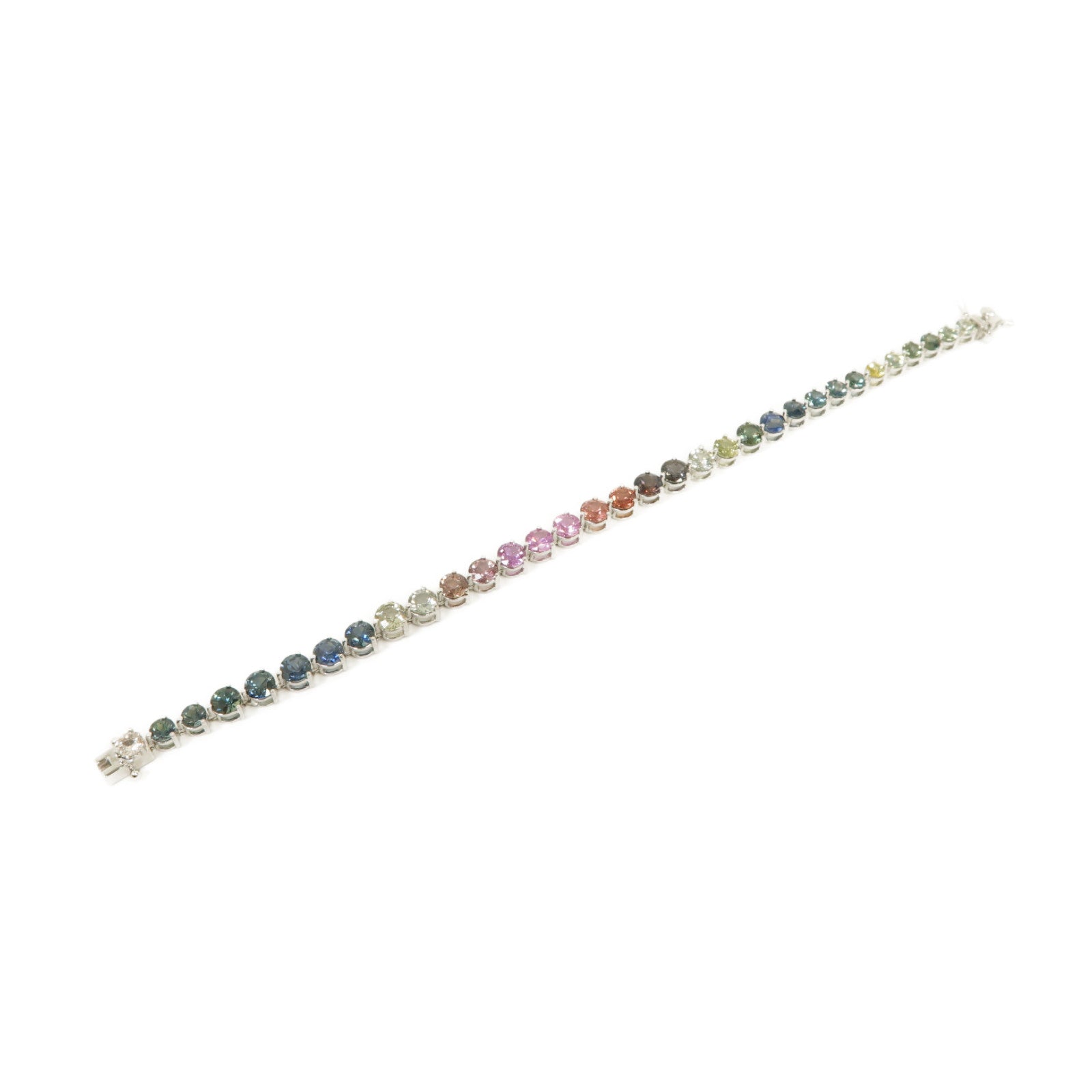 JEWELRY 18K白金Multi Sapphire Bracelet 11.78ct彩色藍寶石手鏈