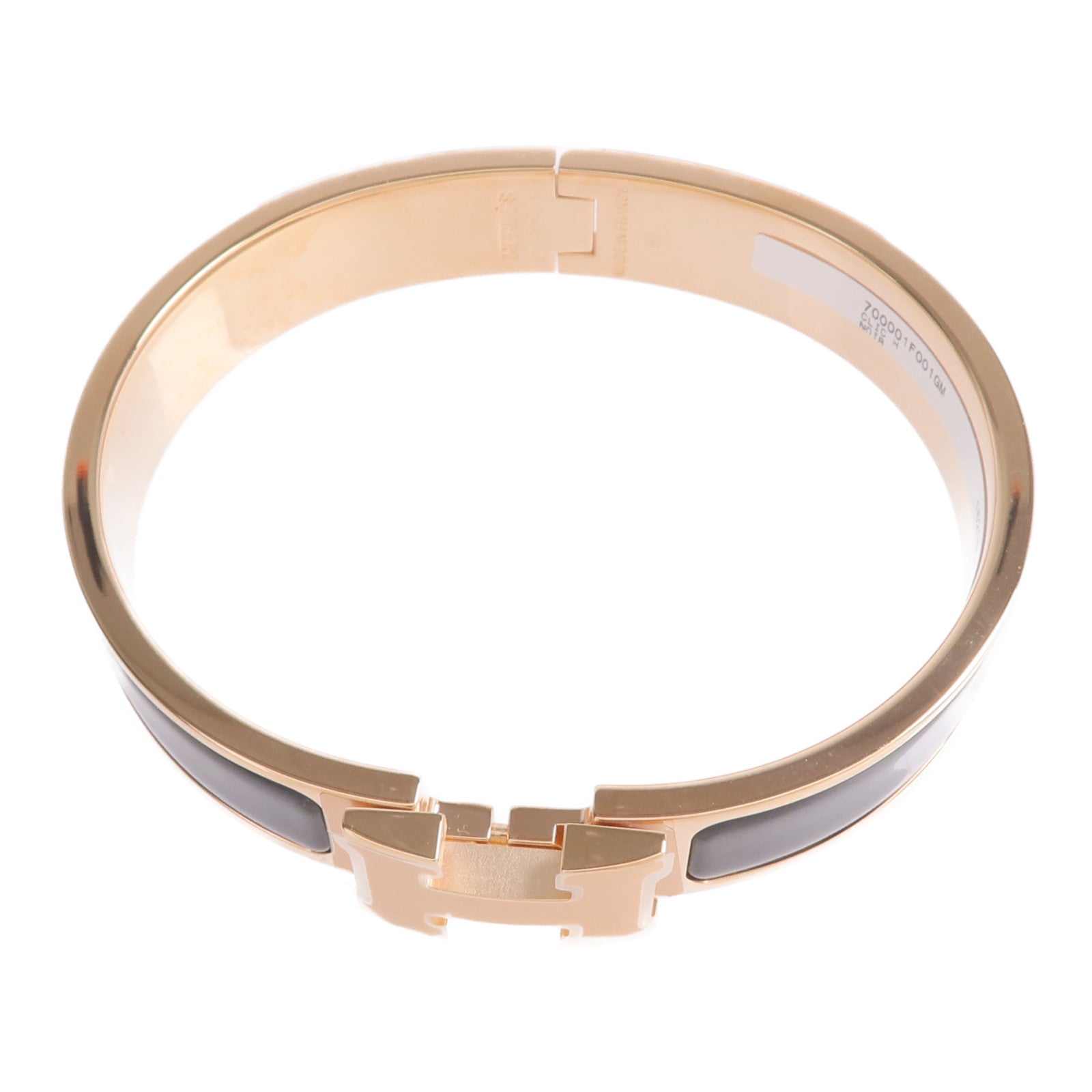 HERMES 金屬/琺瑯Clic H Bracelet手鐲Noir