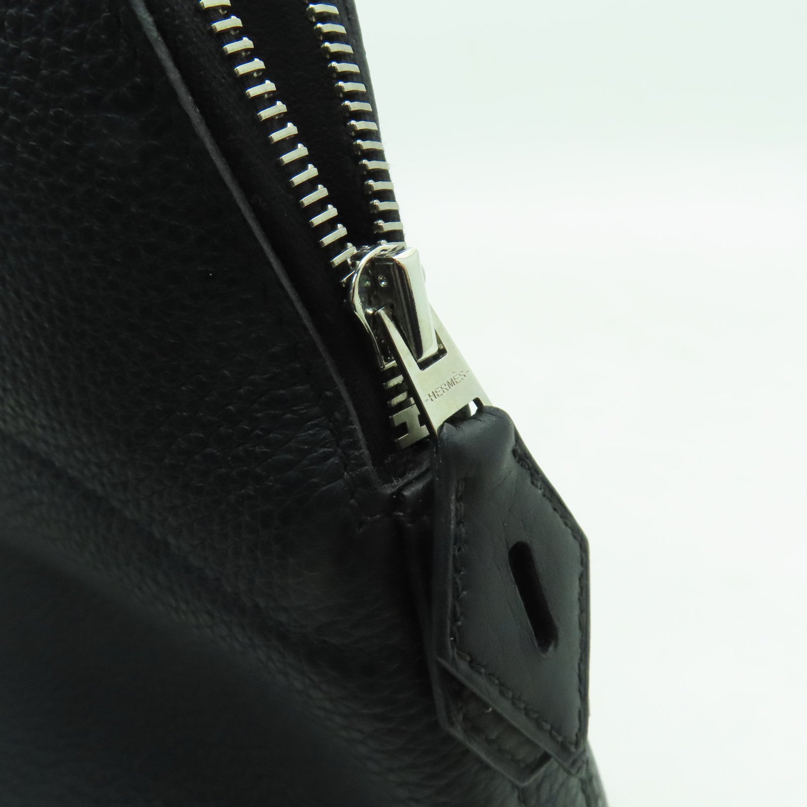 HERMES Clemence皮革Bolide 31銀扣手挽肩背兩用袋黑色
