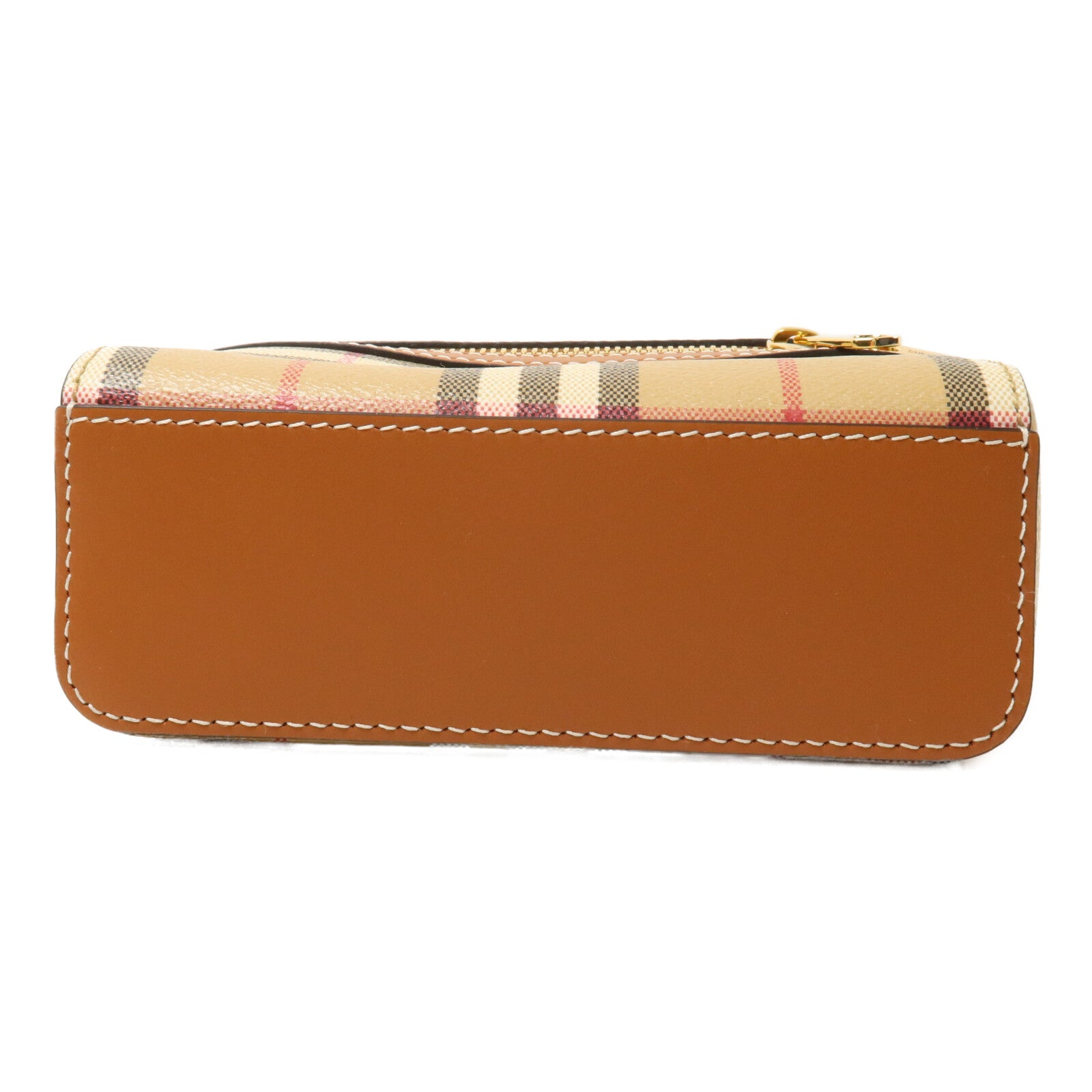 BURBERRY 塗層帆布Mini Check Vanity Bag鏈帶手挽肩背兩用袋