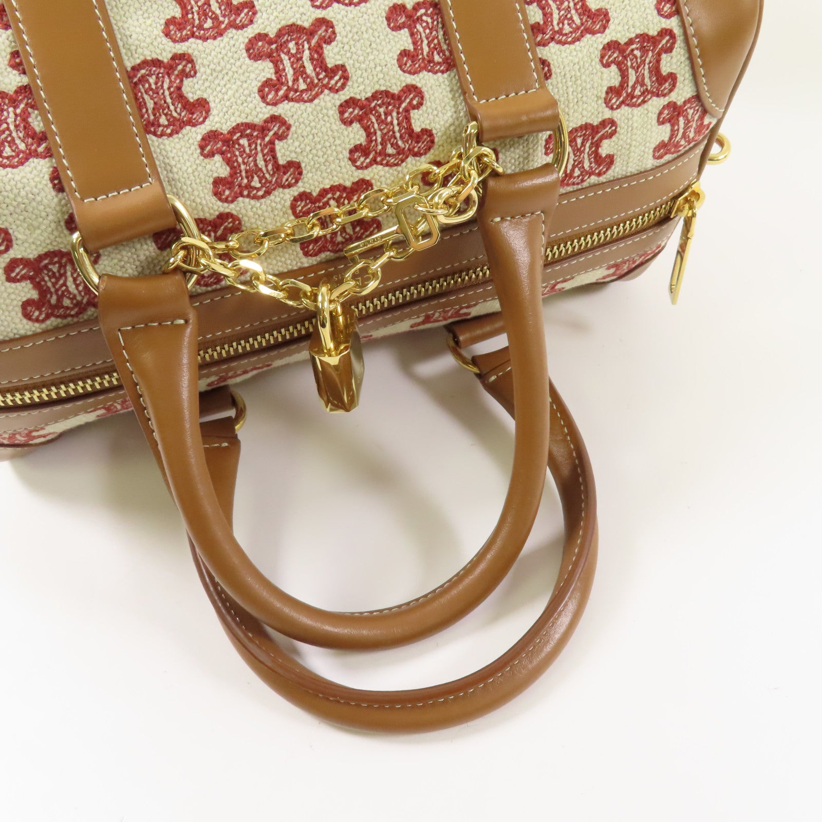 CELINE 帆布2 Way Shoulder金扣手挽肩背兩用袋