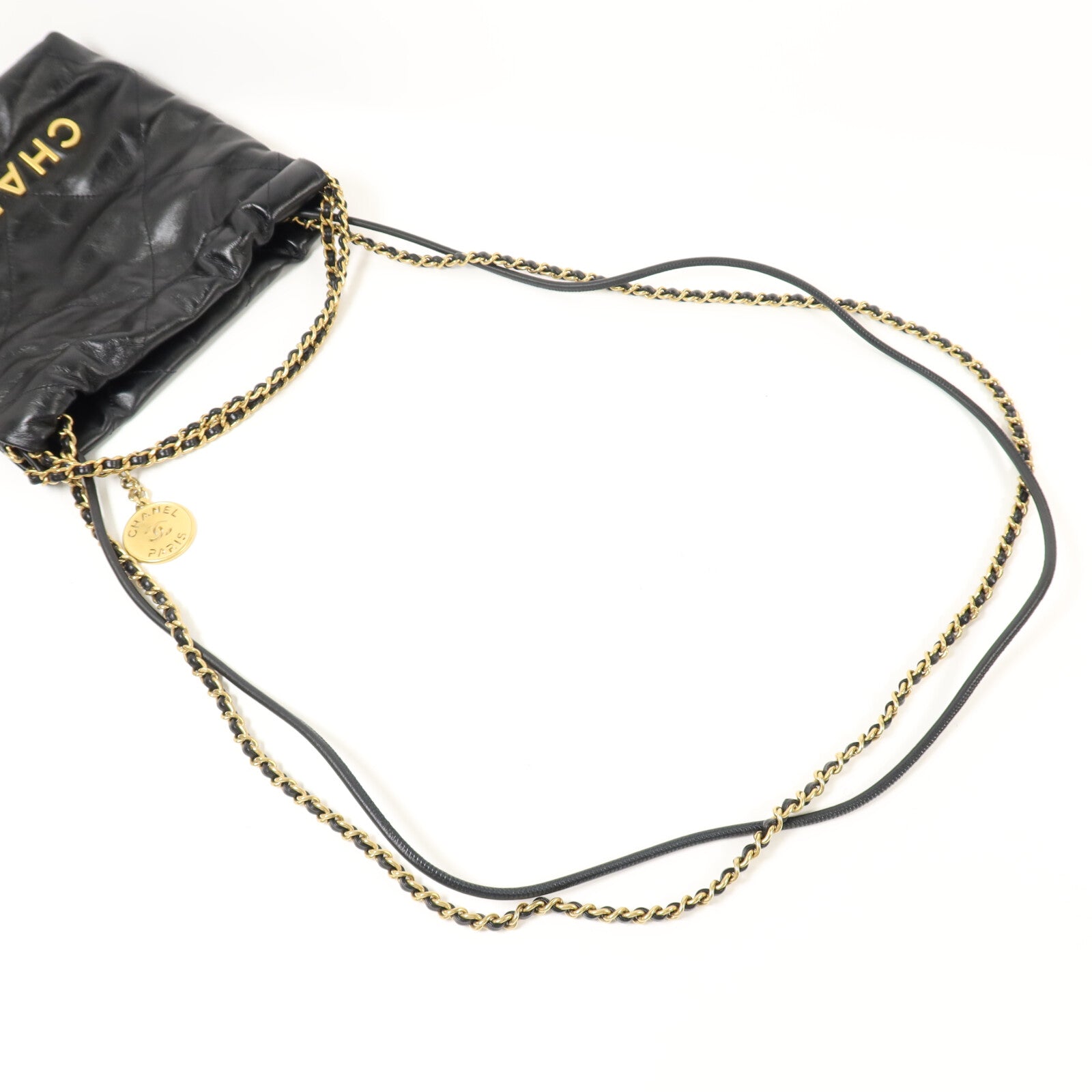 CHANEL 牛皮皮革Chanel 22 Mini金扣鏈帶肩背袋