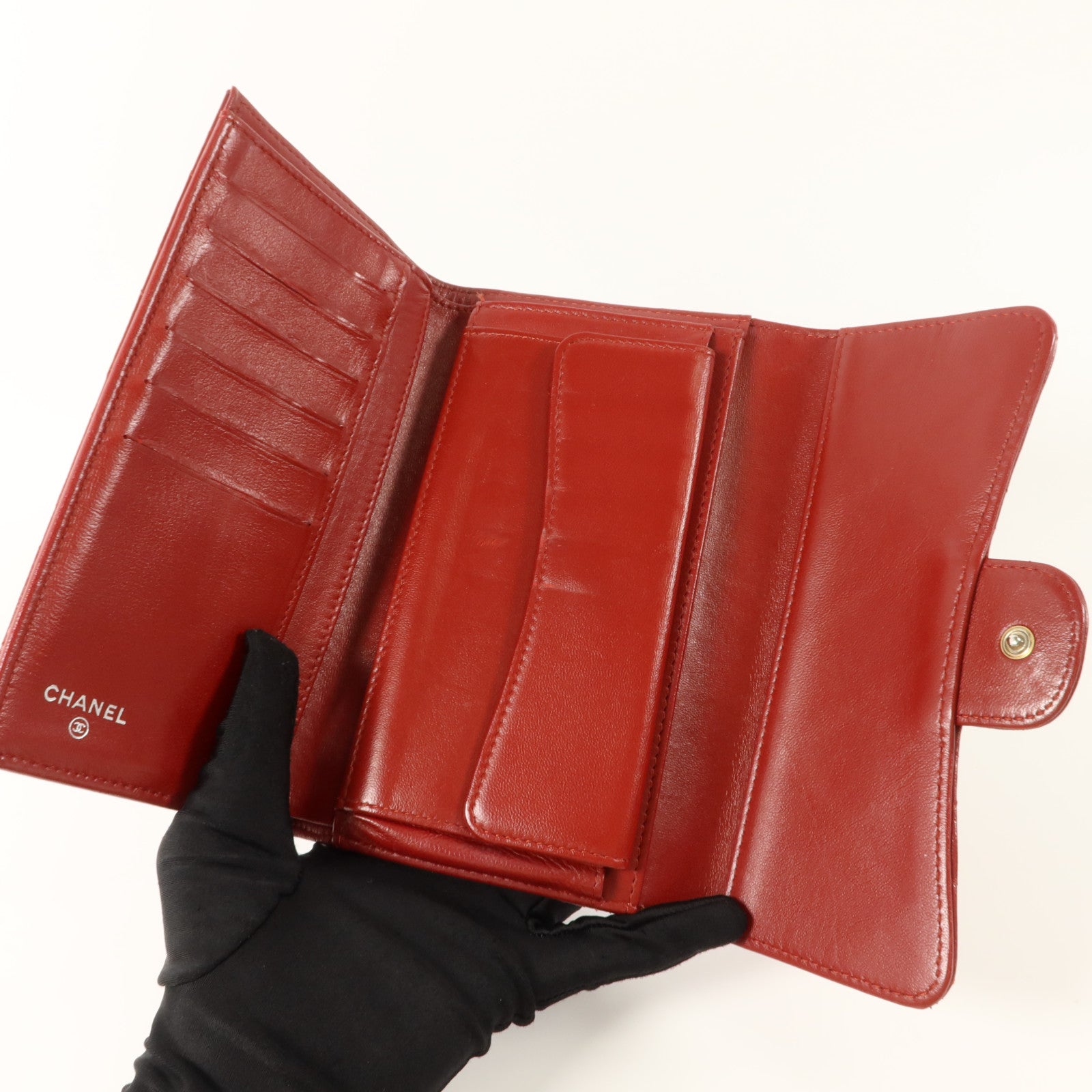 CHANEL 牛皮皮革Trifold Long Wallet長錢包