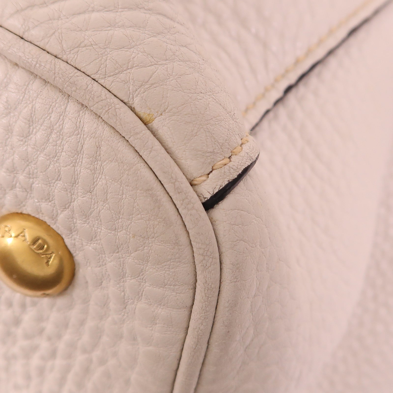 PRADA 牛皮皮革Tote Bag金扣手挽肩背兩用袋