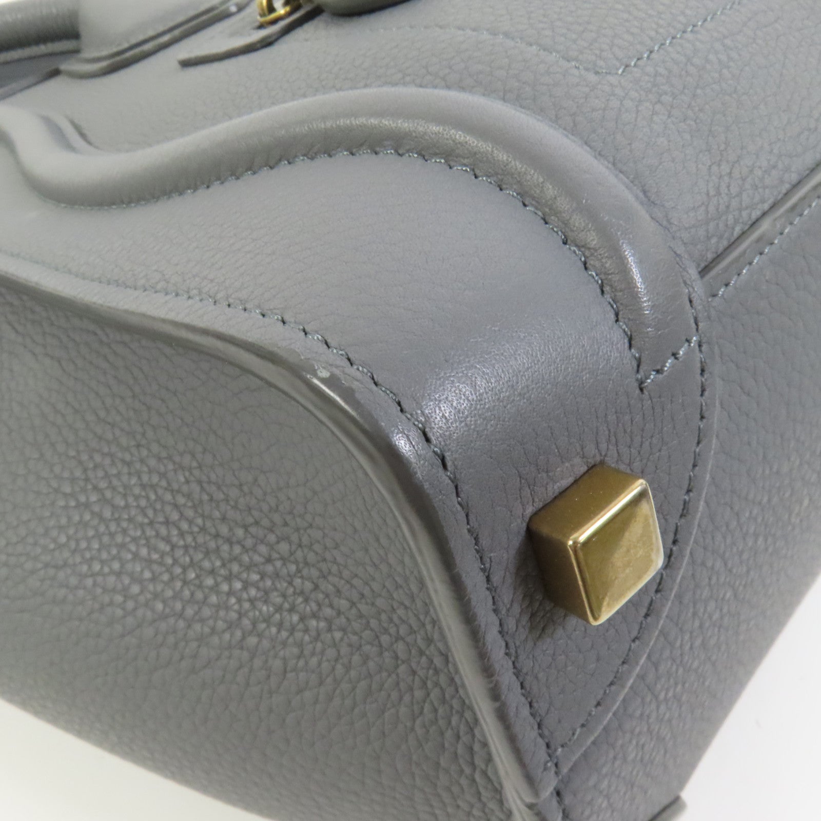 CELINE 牛皮皮革Micro Luggage金扣手挽袋
