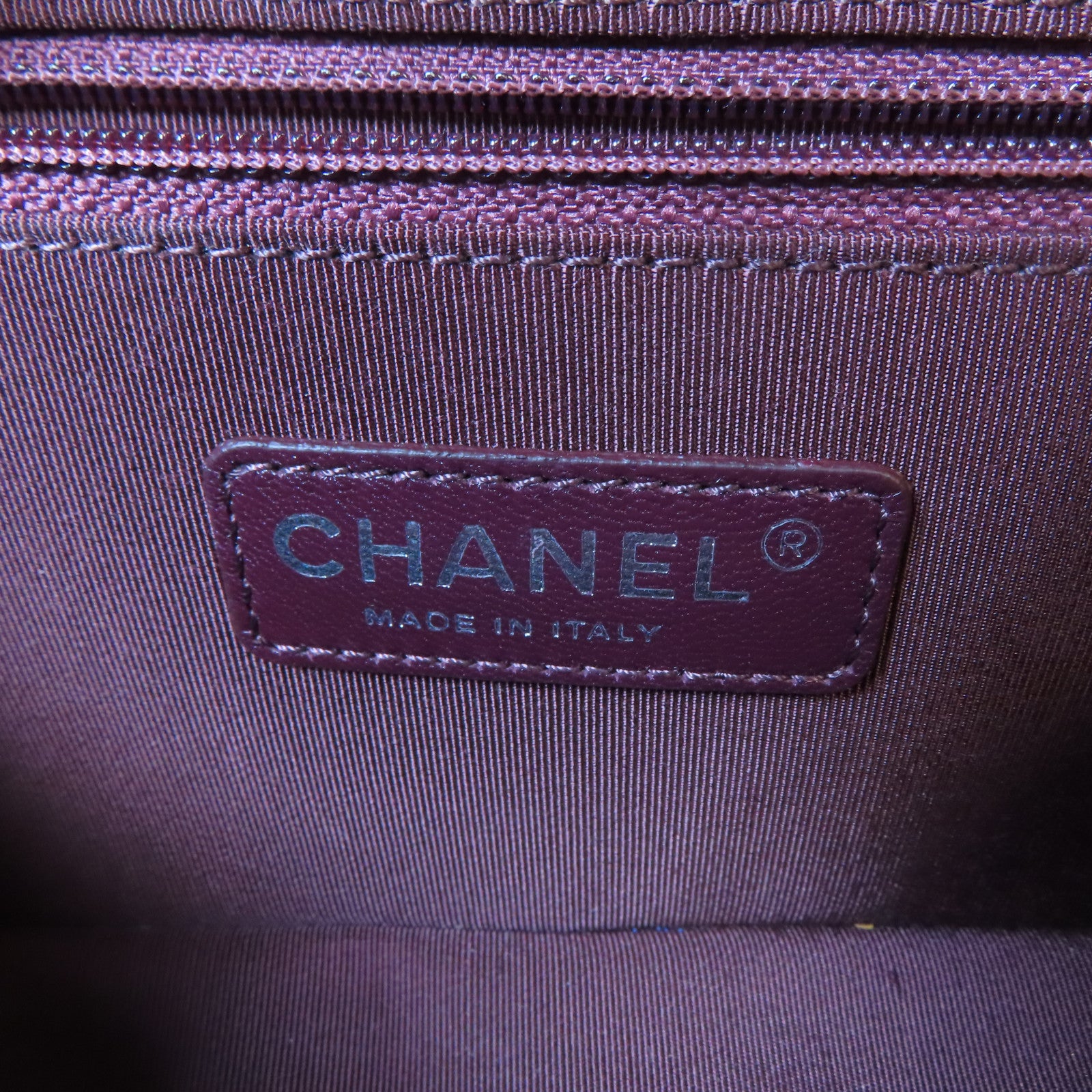 CHANEL 斜紋/菱格羊皮皮革Chain Shoulder銀扣鏈帶肩背袋黑色