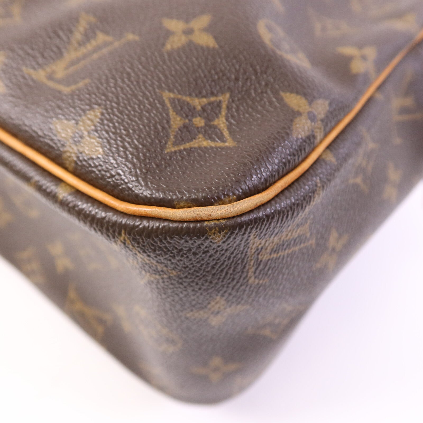 LOUIS VUITTON Monogram Cite GM金扣肩背袋棕色