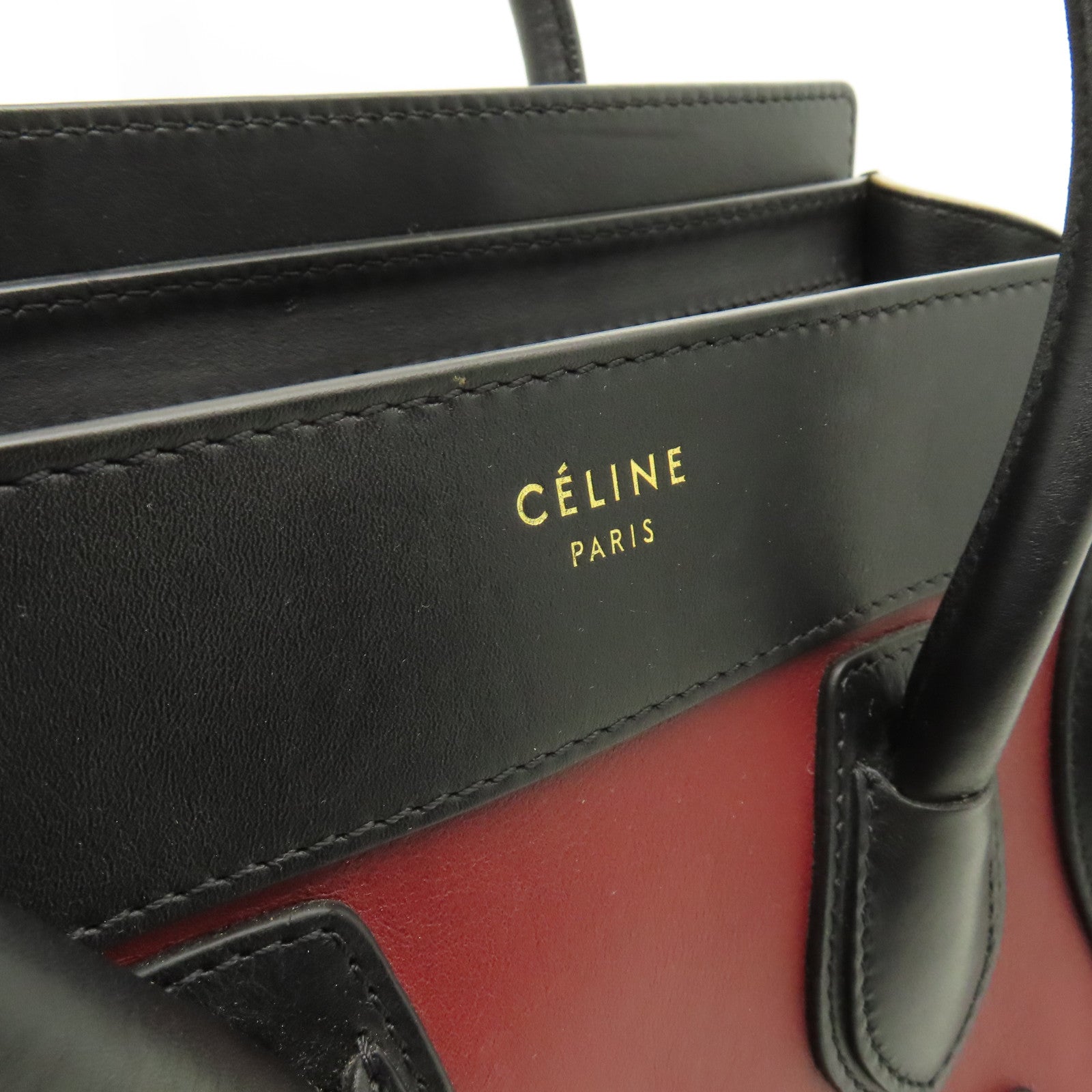 CELINE 【激減優惠】牛皮皮革Luggage金扣手挽袋紅色/黒色/白色