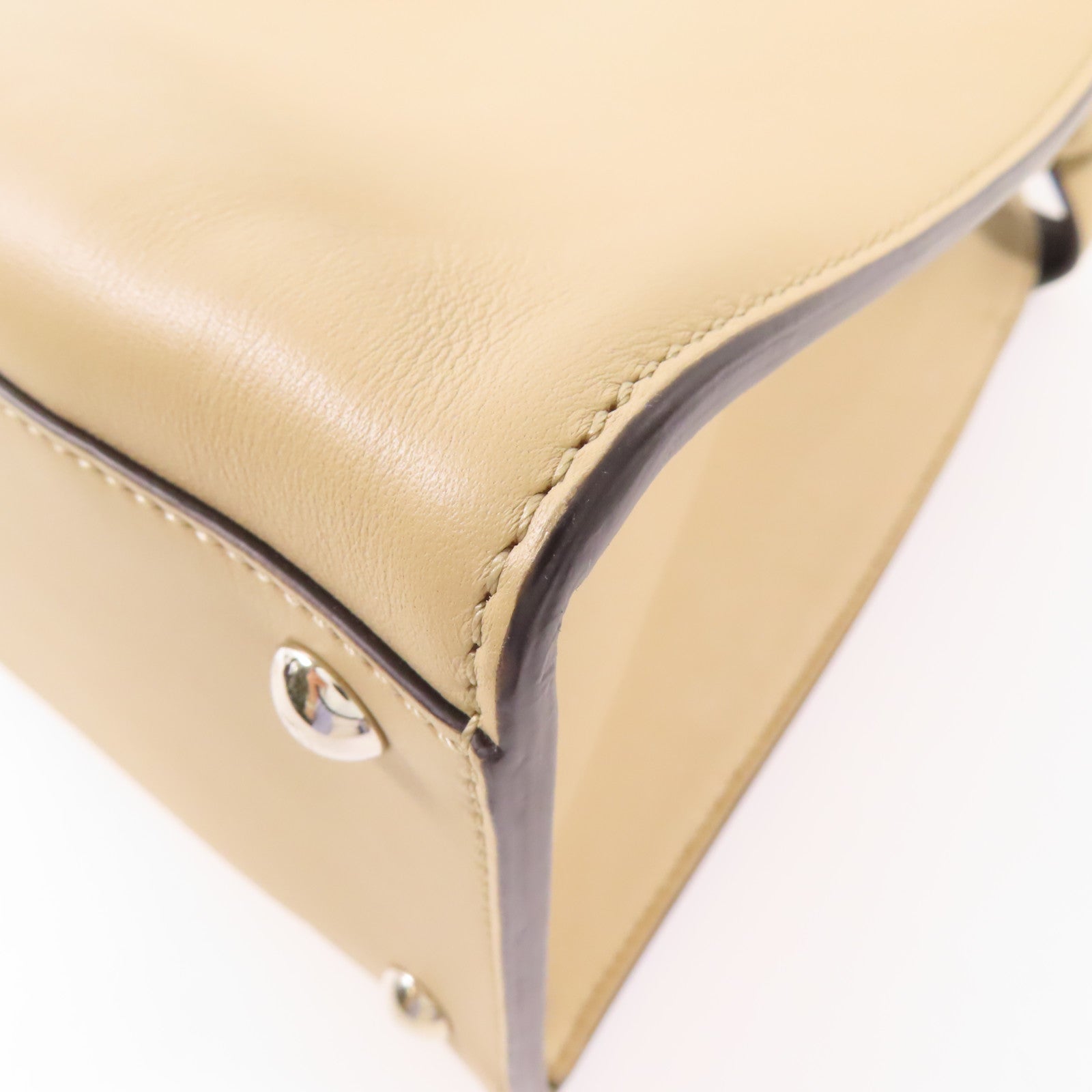 FENDI SHW Peekaboo 2 Way Bag 8BN310 Calfskin Leather Beige