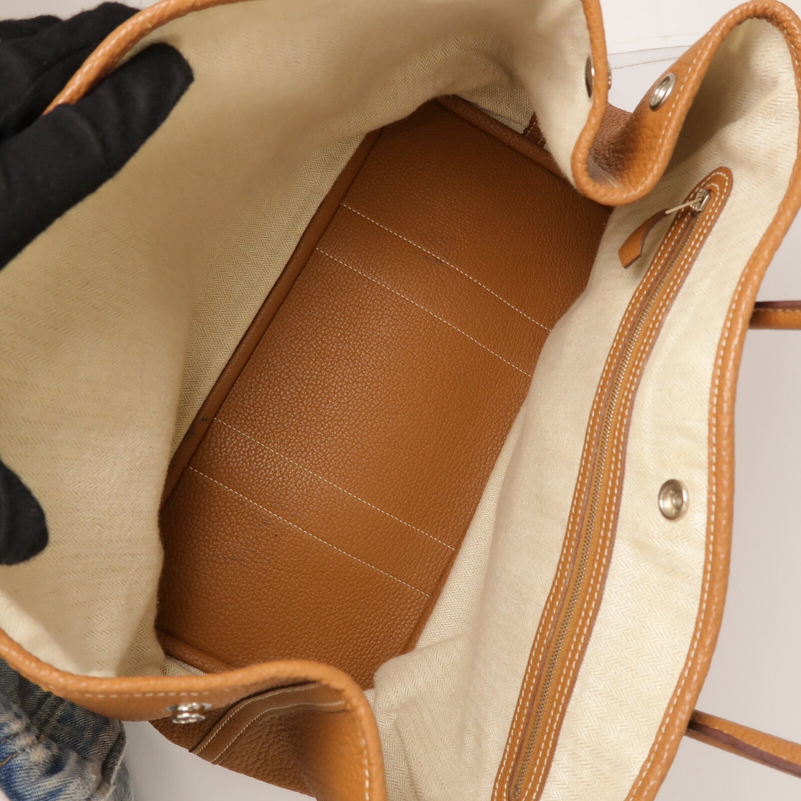 HERMES Negonda皮革Garden Party PM手挽袋Gold