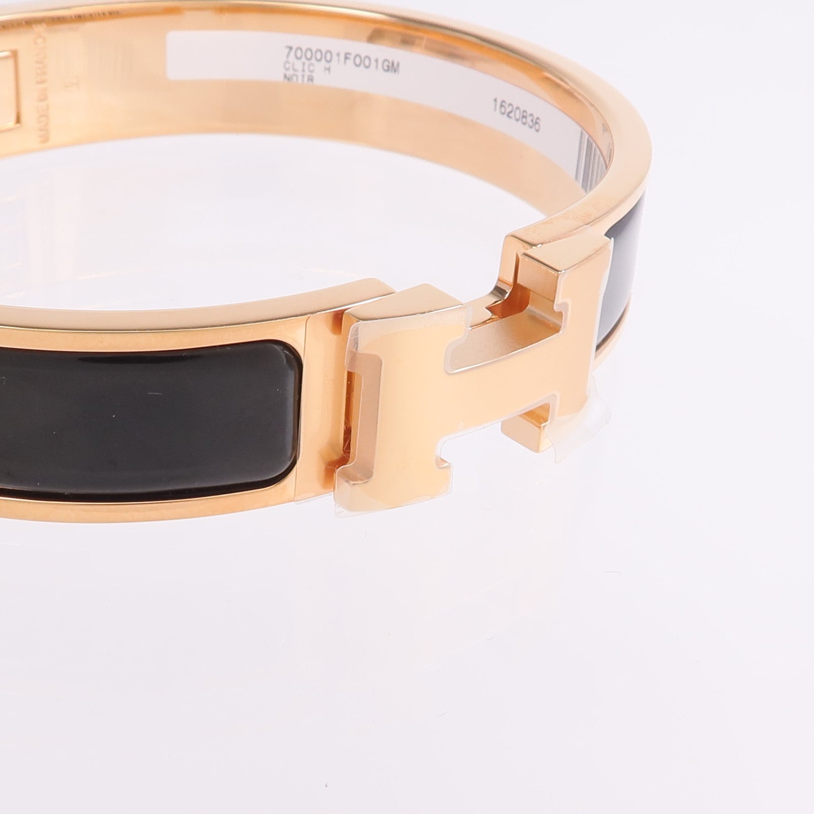 HERMES 金屬/琺瑯Clic H Bracelet手鐲Noir