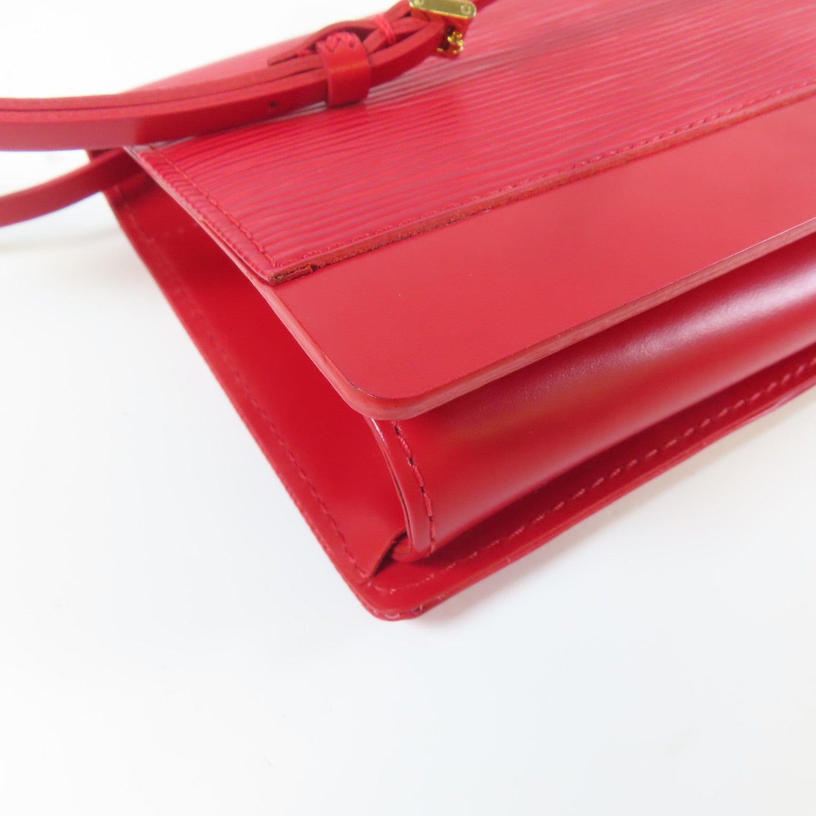 LOUIS VUITTON Epi Honfleur Clutch Bag金扣肩背袋紅色